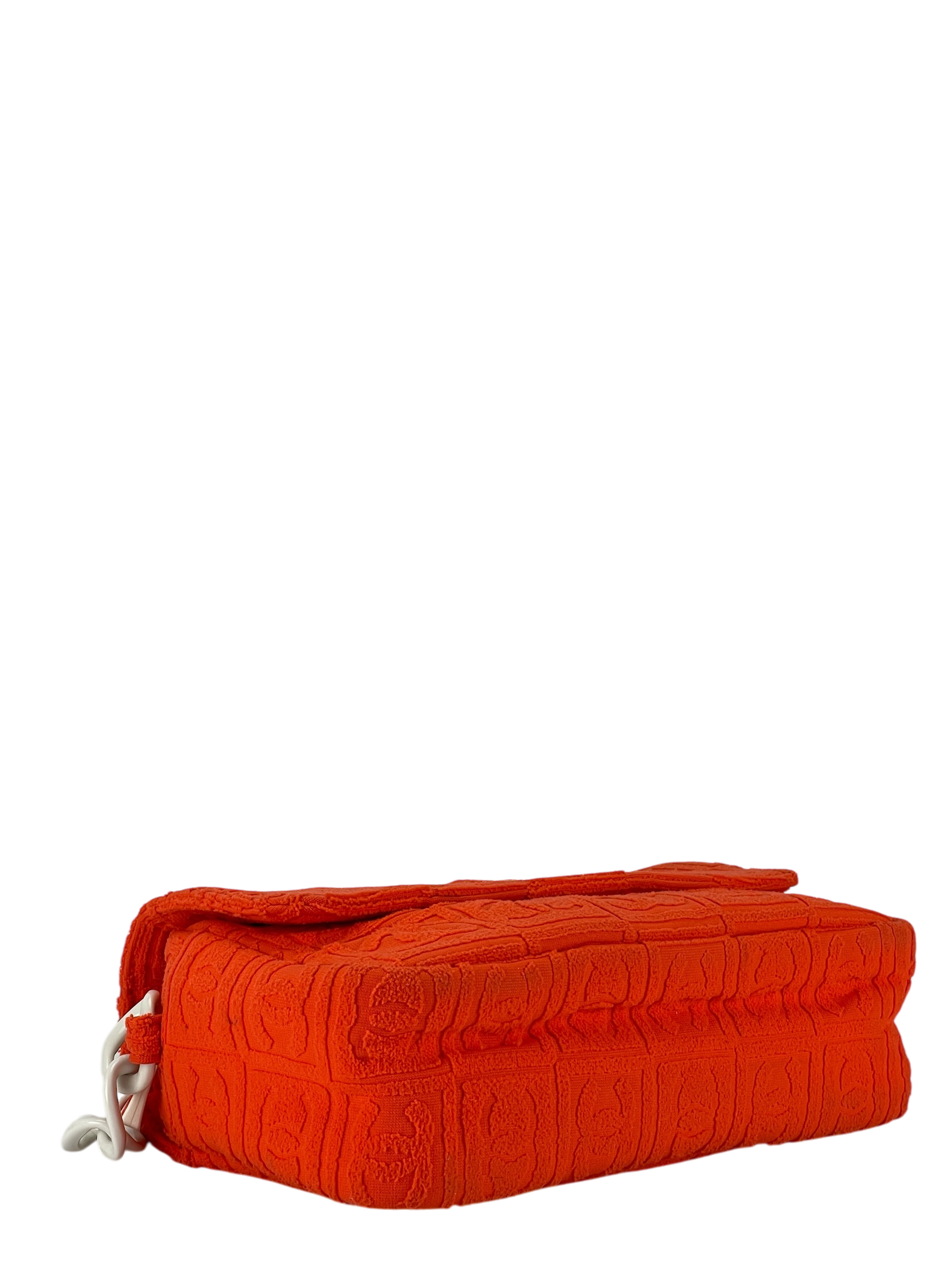 CHANEL - Orange 02SS Sport Terry Cloth Flap Shoulder Bag
