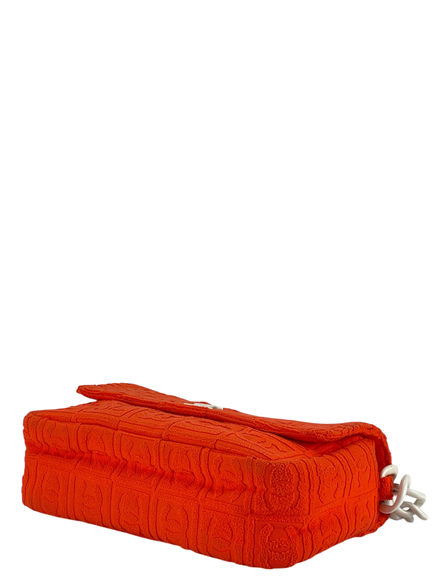 CHANEL - Orange 02SS Sport Terry Cloth Flap Shoulder Bag