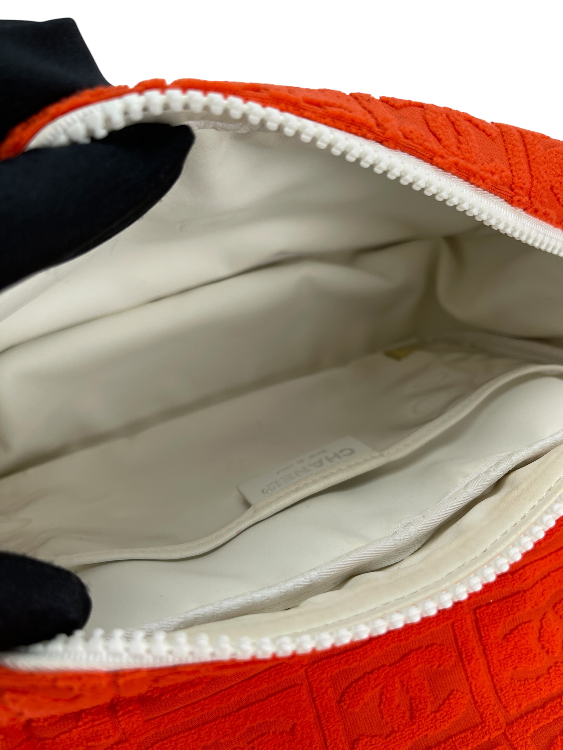 CHANEL - Orange 02SS Sport Terry Cloth Flap Shoulder Bag