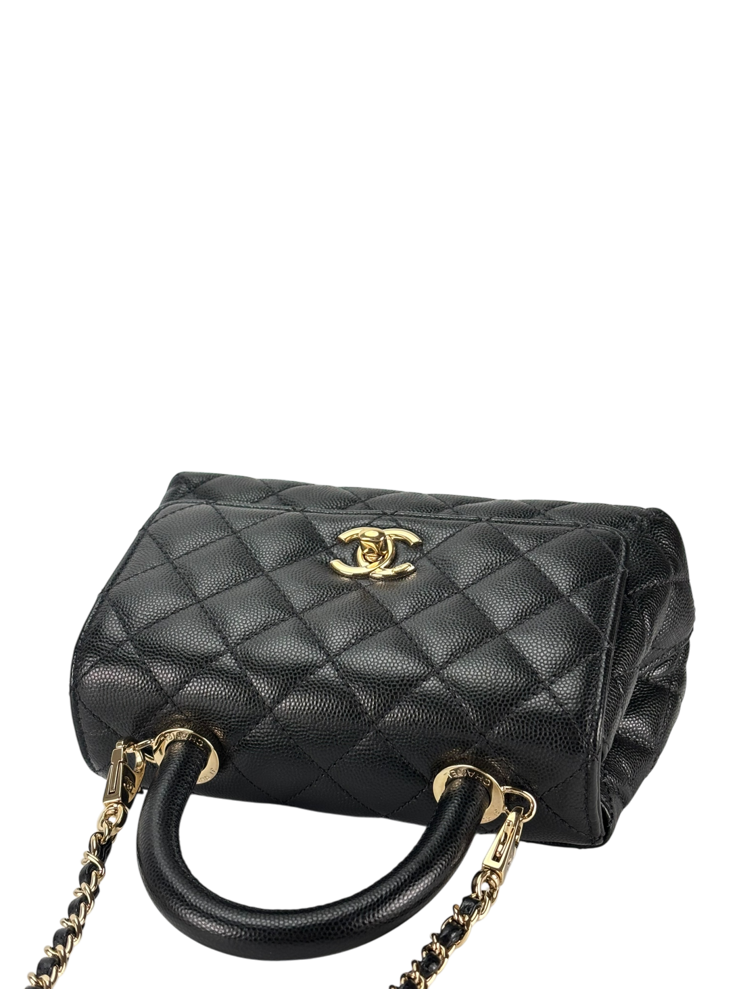CHANEL - Coco Handle Small Black Caviar Gold Hardware
