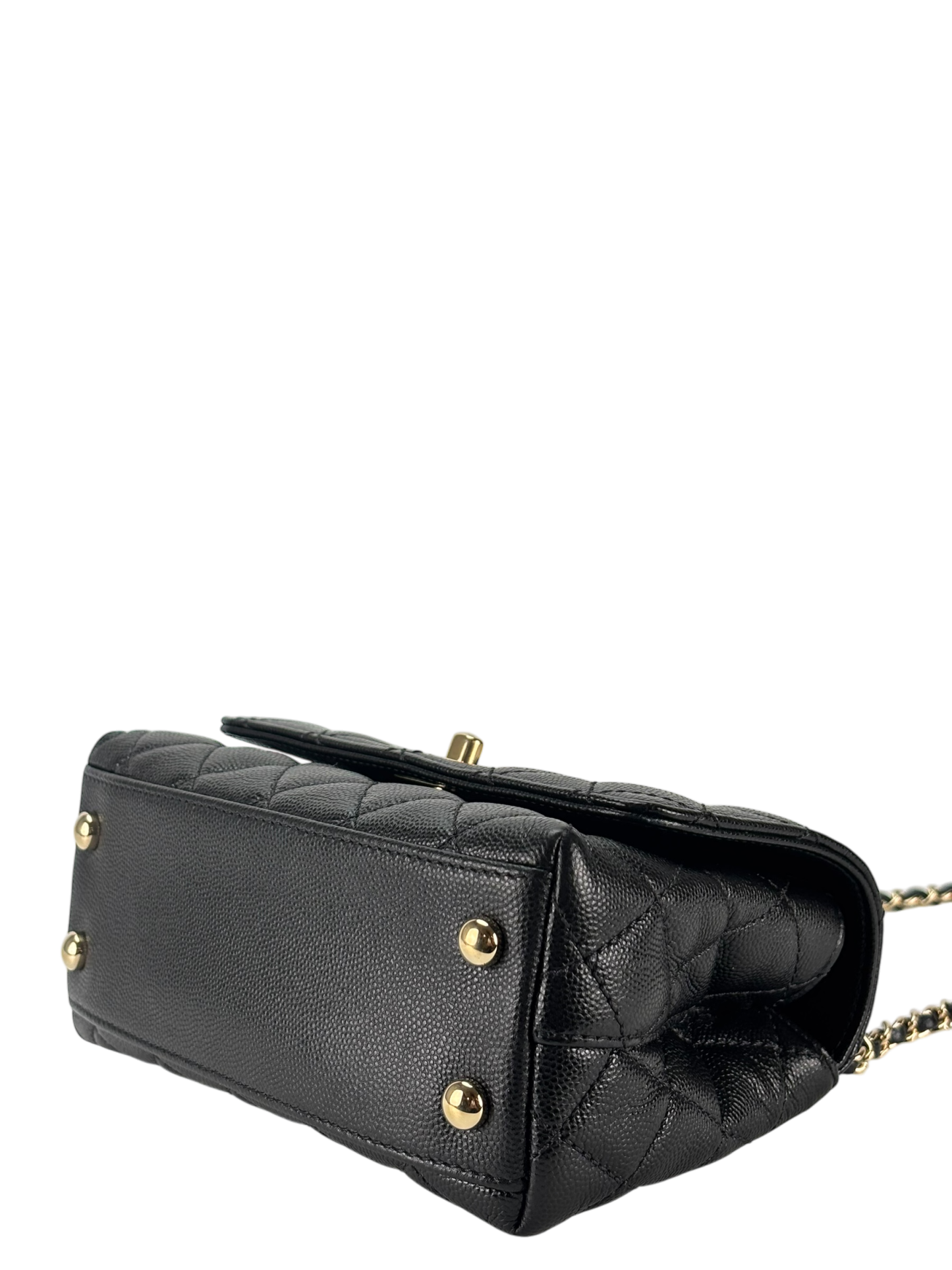 CHANEL - Coco Handle Small Black Caviar Gold Hardware