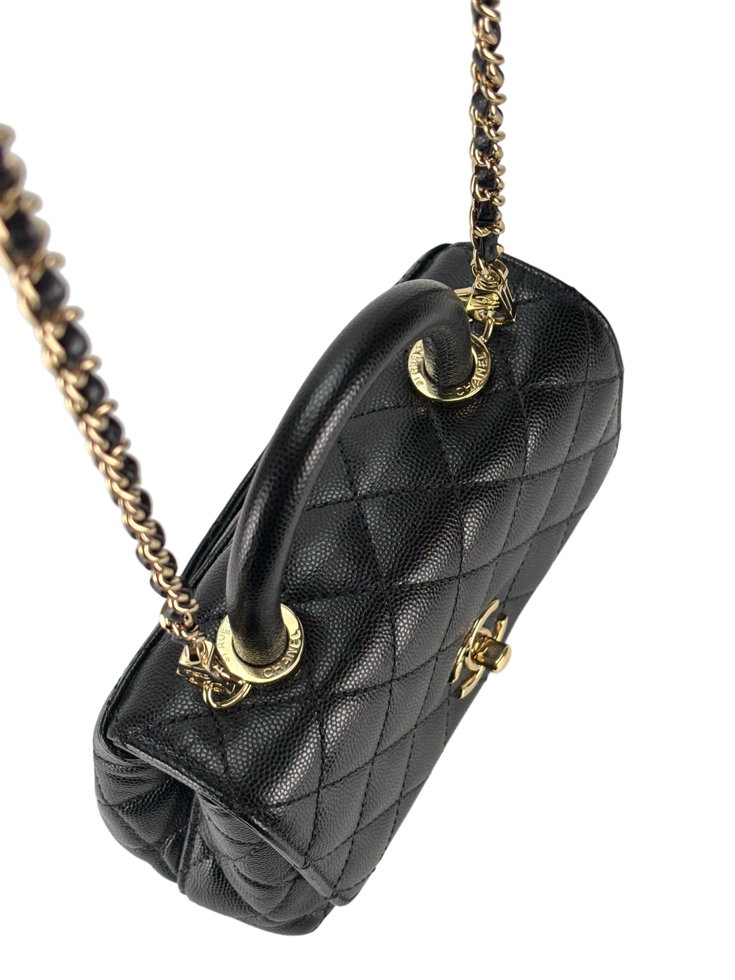 CHANEL - Coco Handle Small Black Caviar Gold Hardware