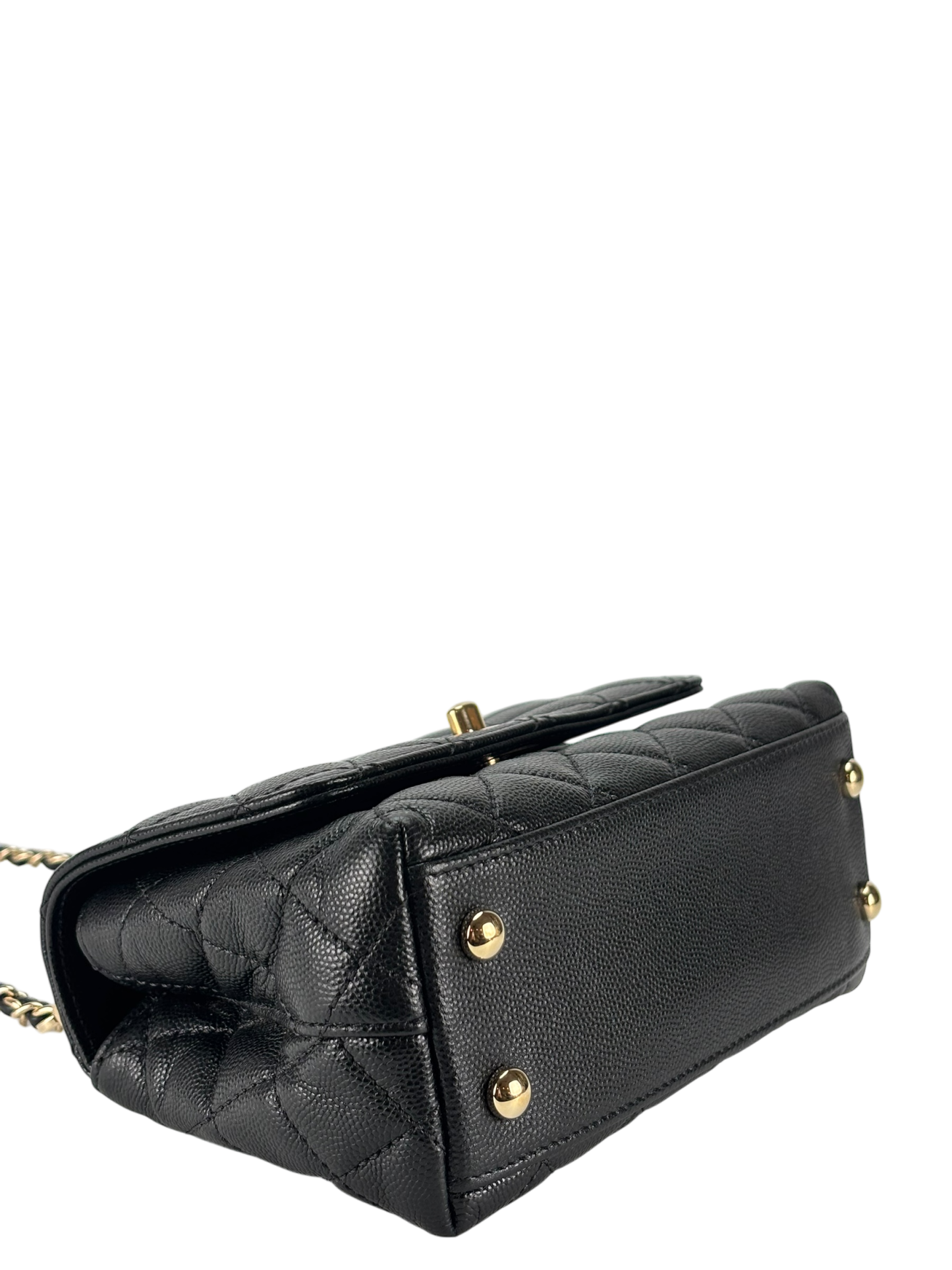 CHANEL - Coco Handle Small Black Caviar Gold Hardware