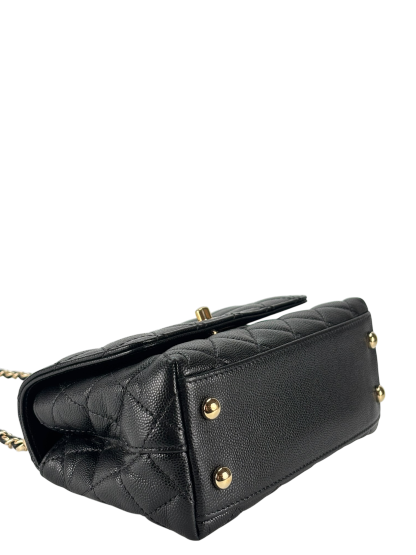 CHANEL - Coco Handle Small Black Caviar Gold Hardware