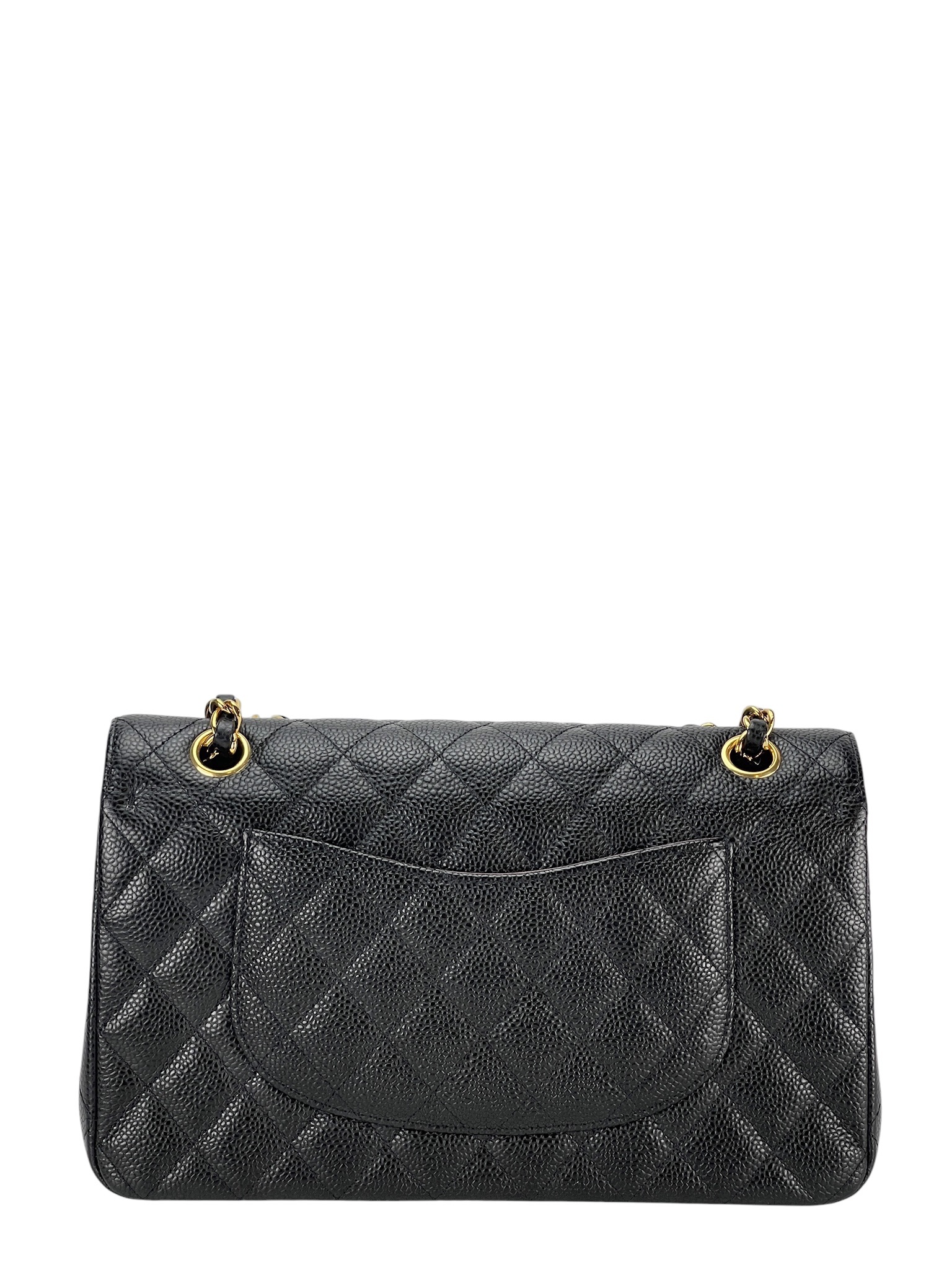 CHANEL - Medium Classic Double Flap Bag Black Caviar Gold Hardware (CF25)