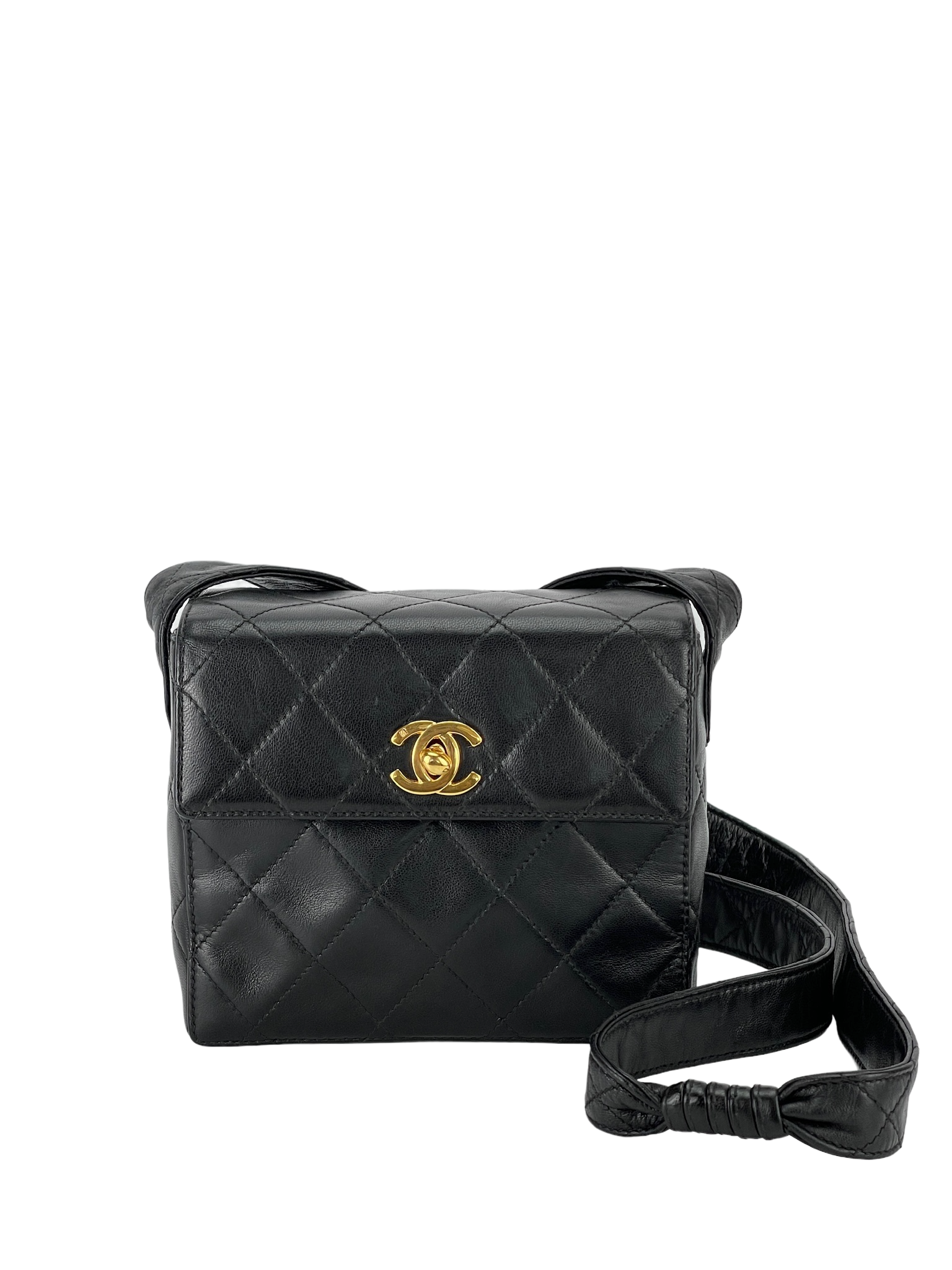 CHANEL -Lambskin Mini Flap Belt Bag With Mirror