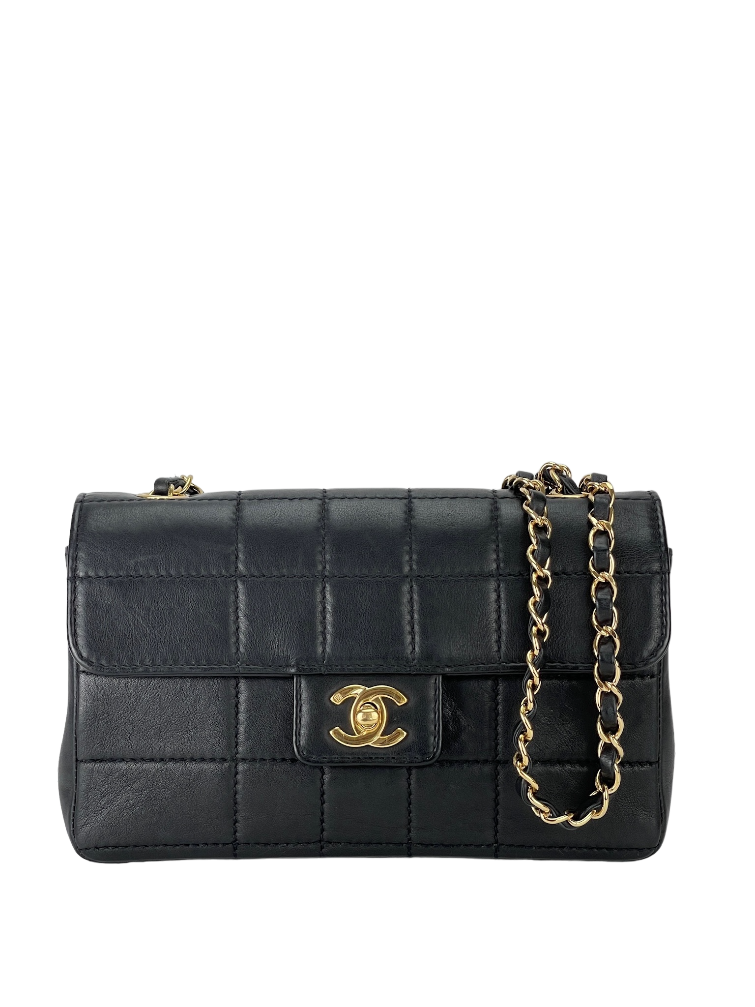 CHANEL - Chocolate bar chain shoulder crossbody handbag