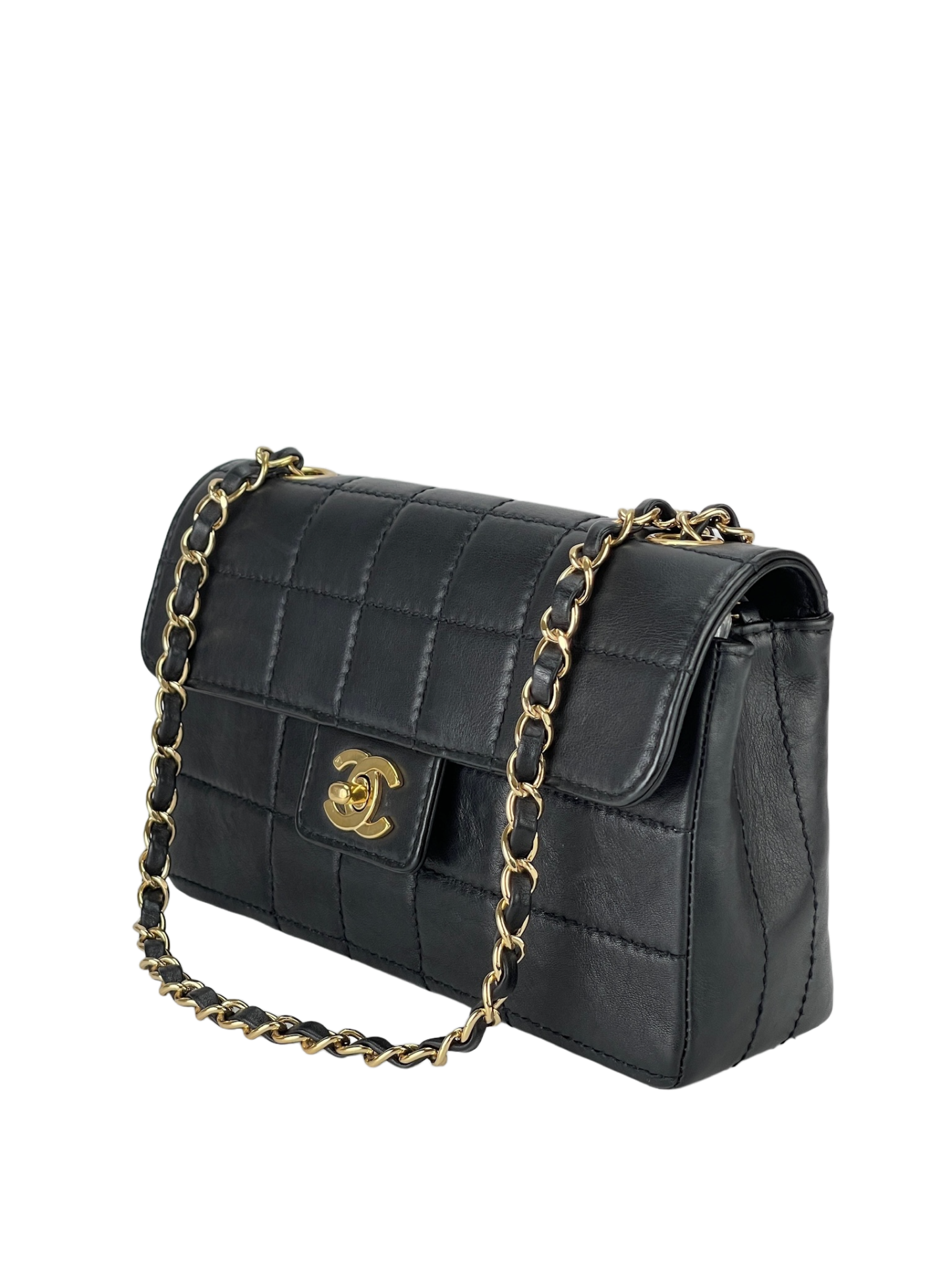 CHANEL - Chocolate bar chain shoulder crossbody handbag