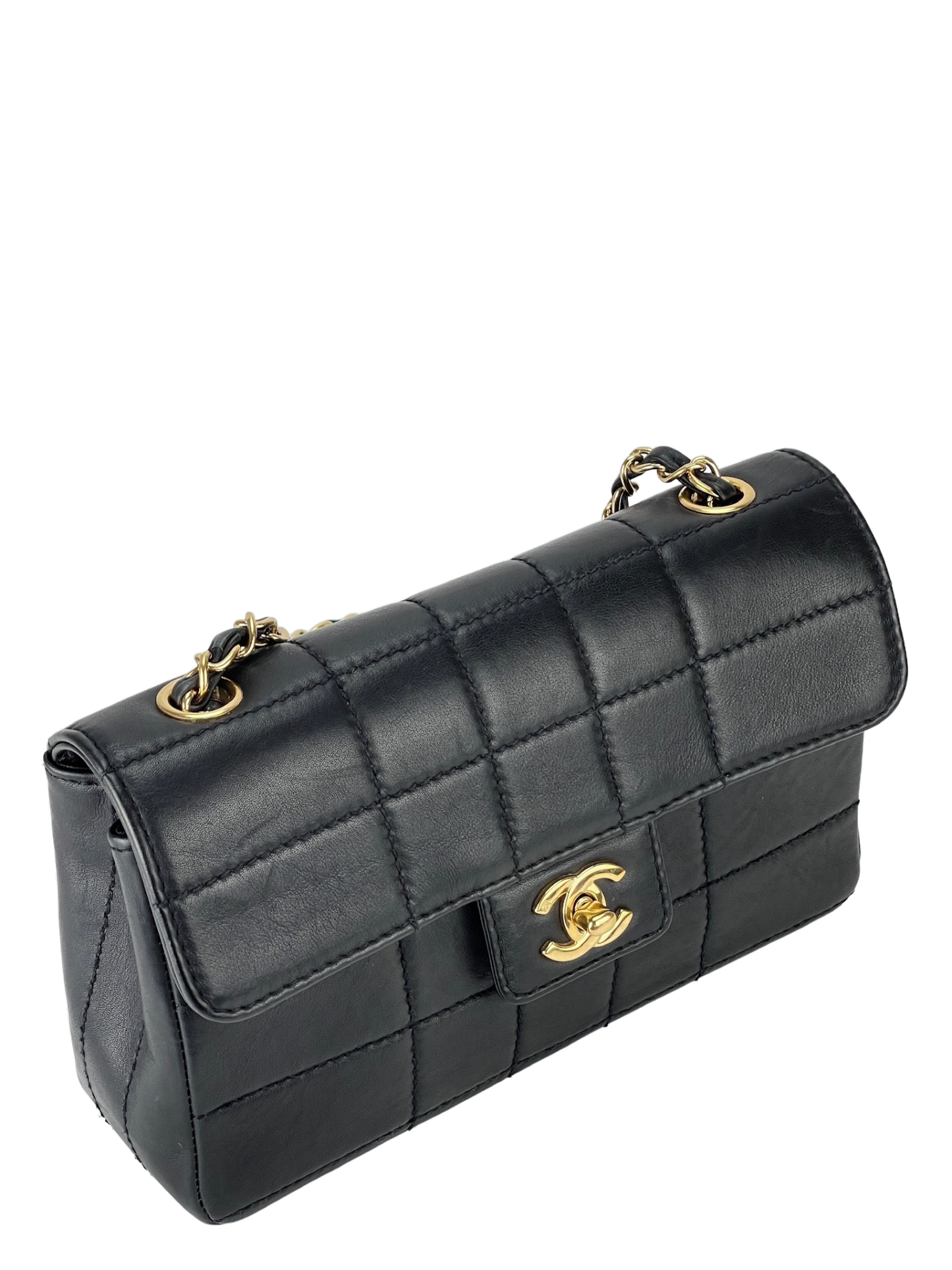 CHANEL - Chocolate bar chain shoulder crossbody handbag