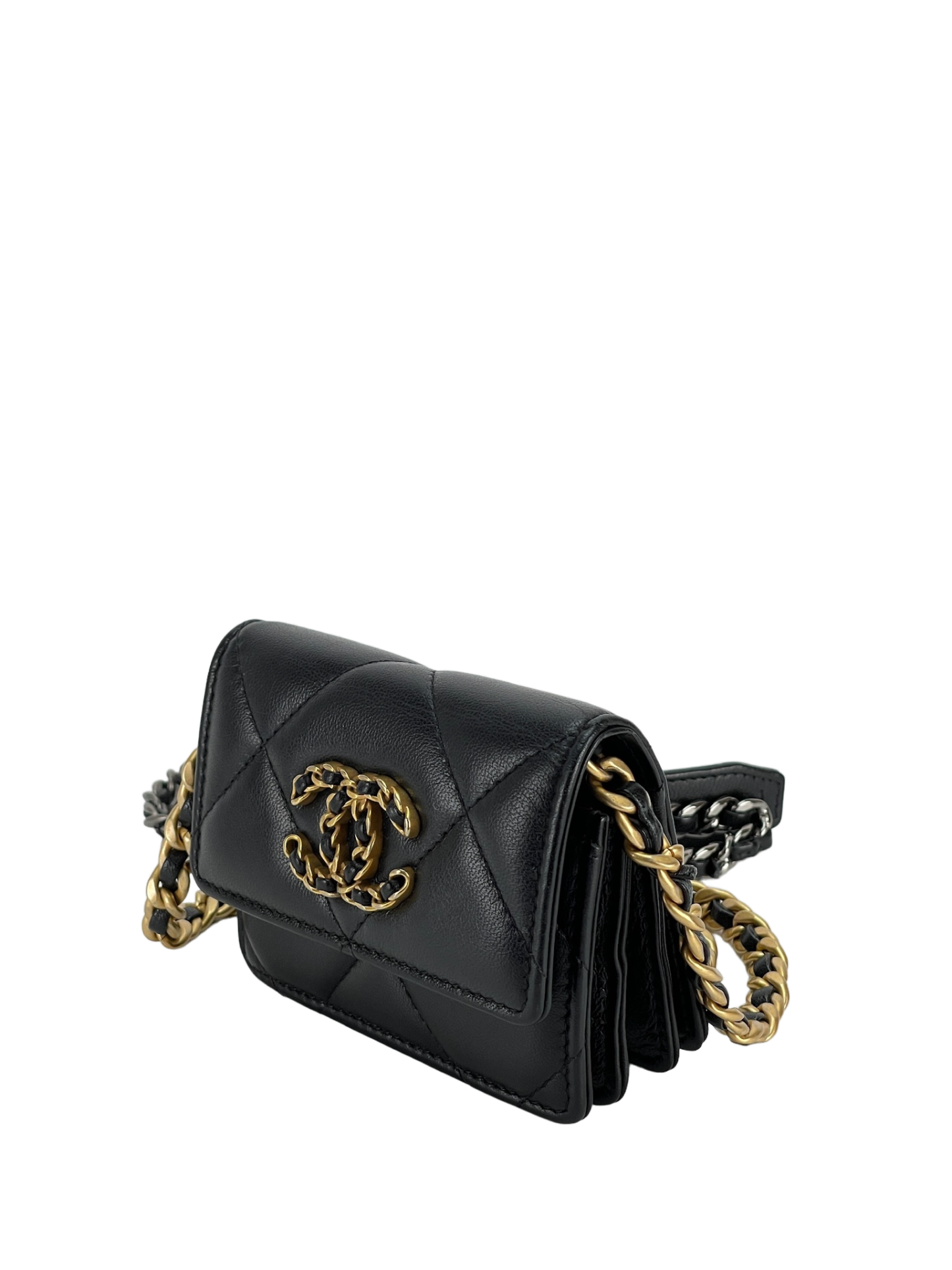 CHANEL - Black Lambskin 19 Coin Woc bag