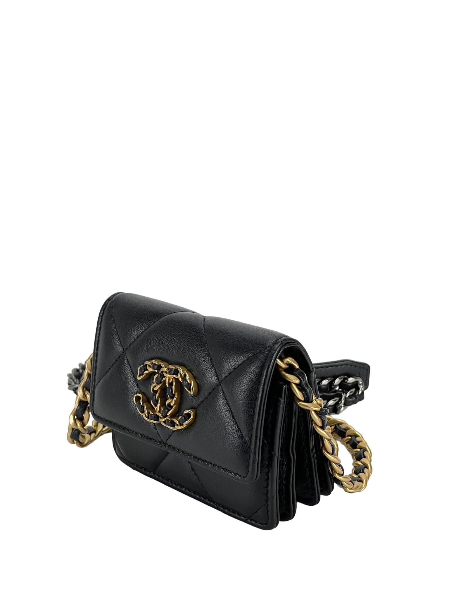 CHANEL - Black Lambskin 19 Coin Woc bag