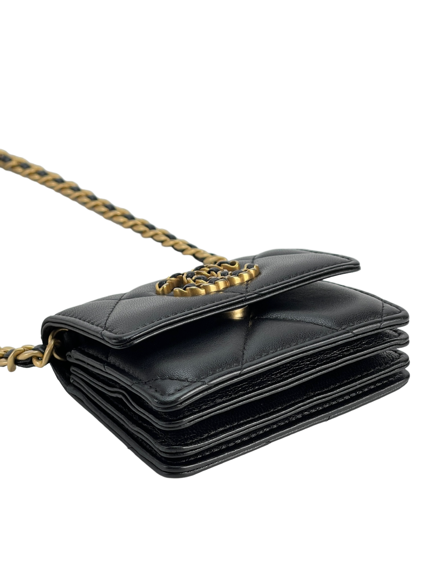 CHANEL - Black Lambskin 19 Coin Woc bag