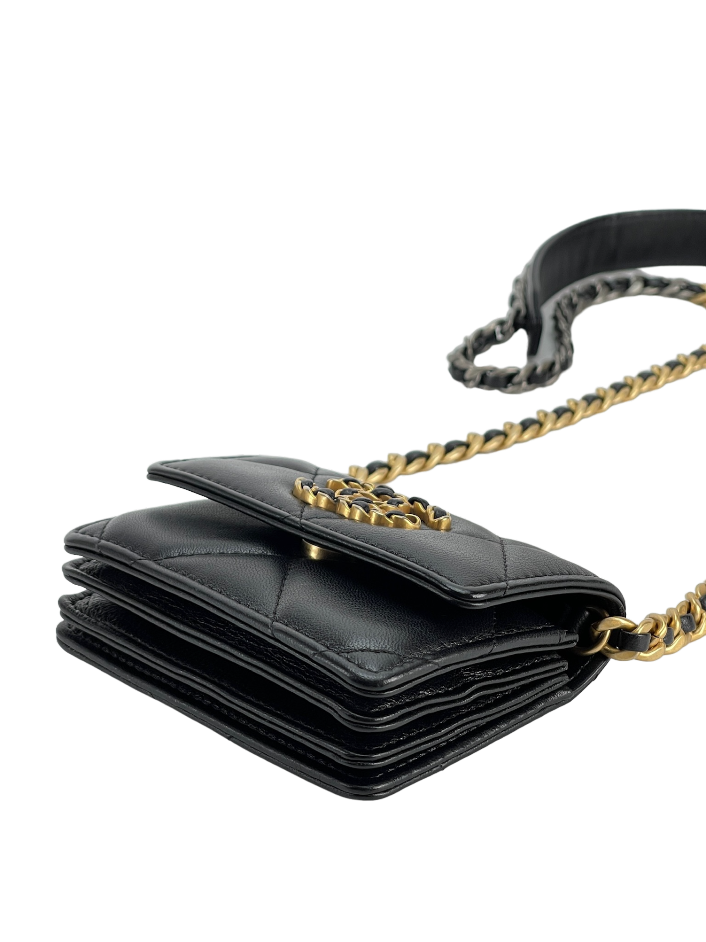 CHANEL - Black Lambskin 19 Coin Woc bag