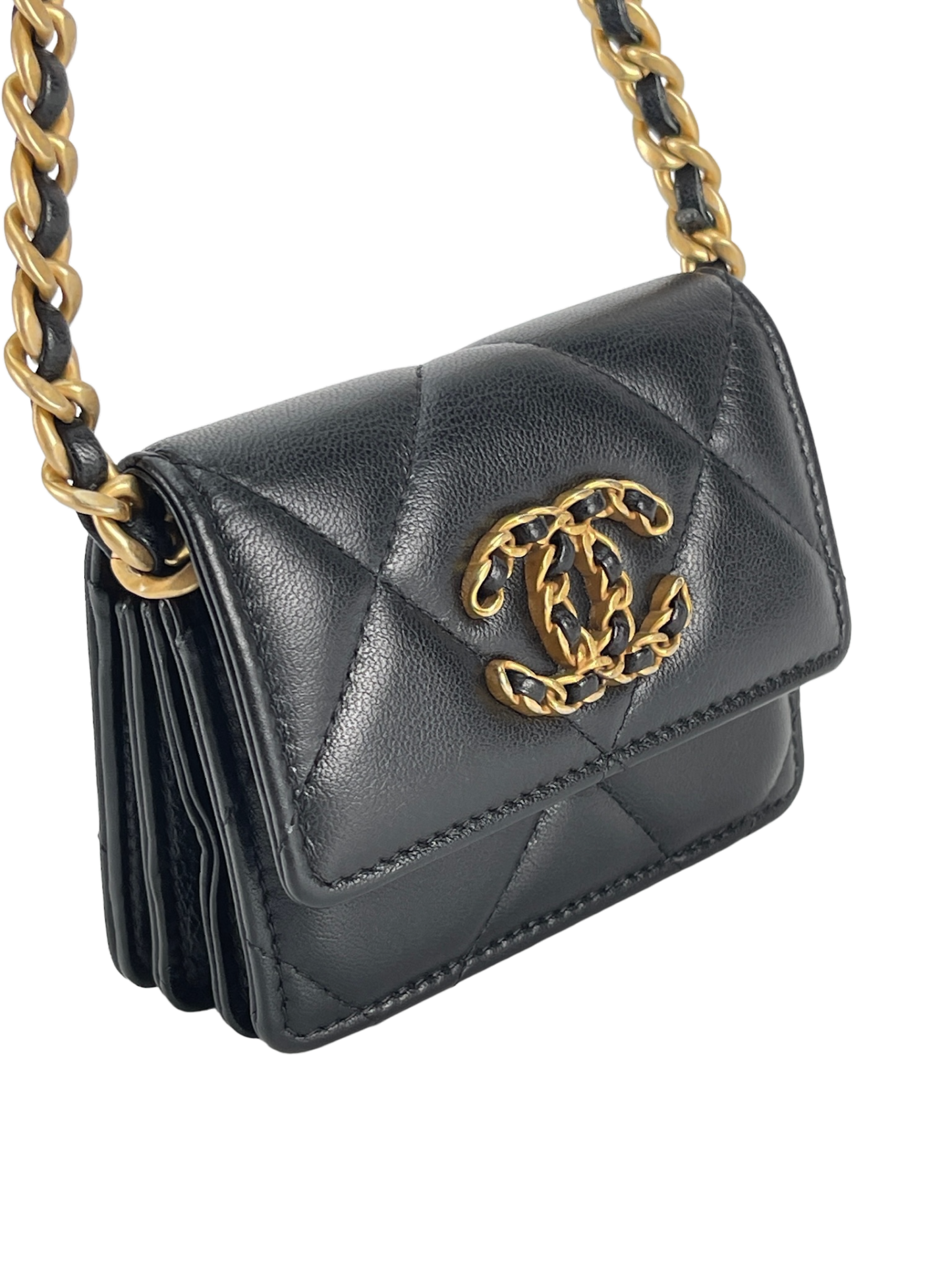 CHANEL - Black Lambskin 19 Coin Woc bag