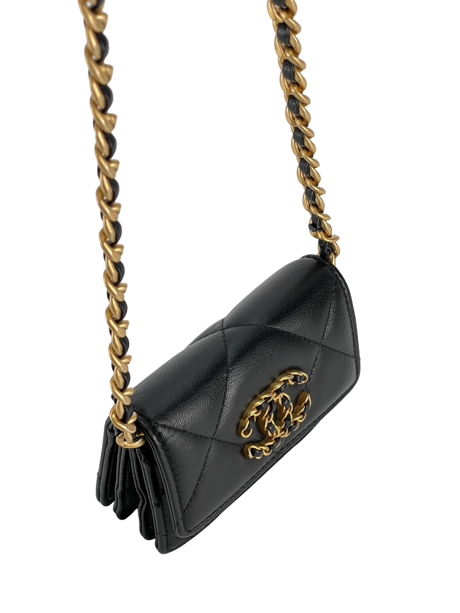 CHANEL - Black Lambskin 19 Coin Woc bag