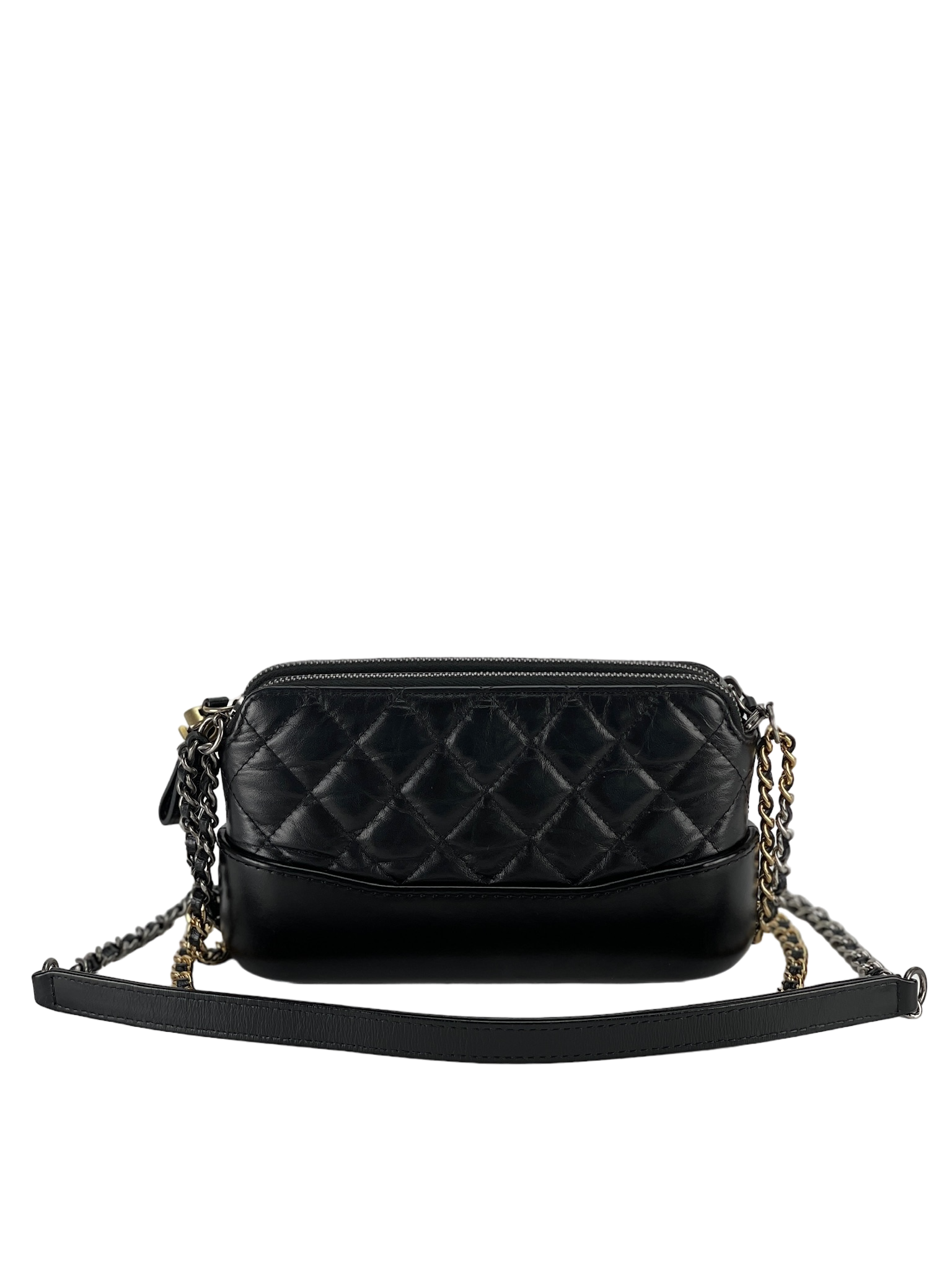 CHANEL -  Black Calfskin Mini Gabrielle Bag