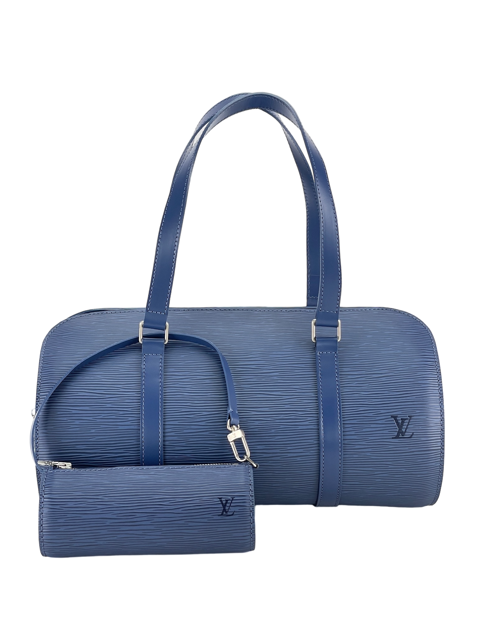 LOUIS VUITTON - Epi  Blue Papillon Bag Set up