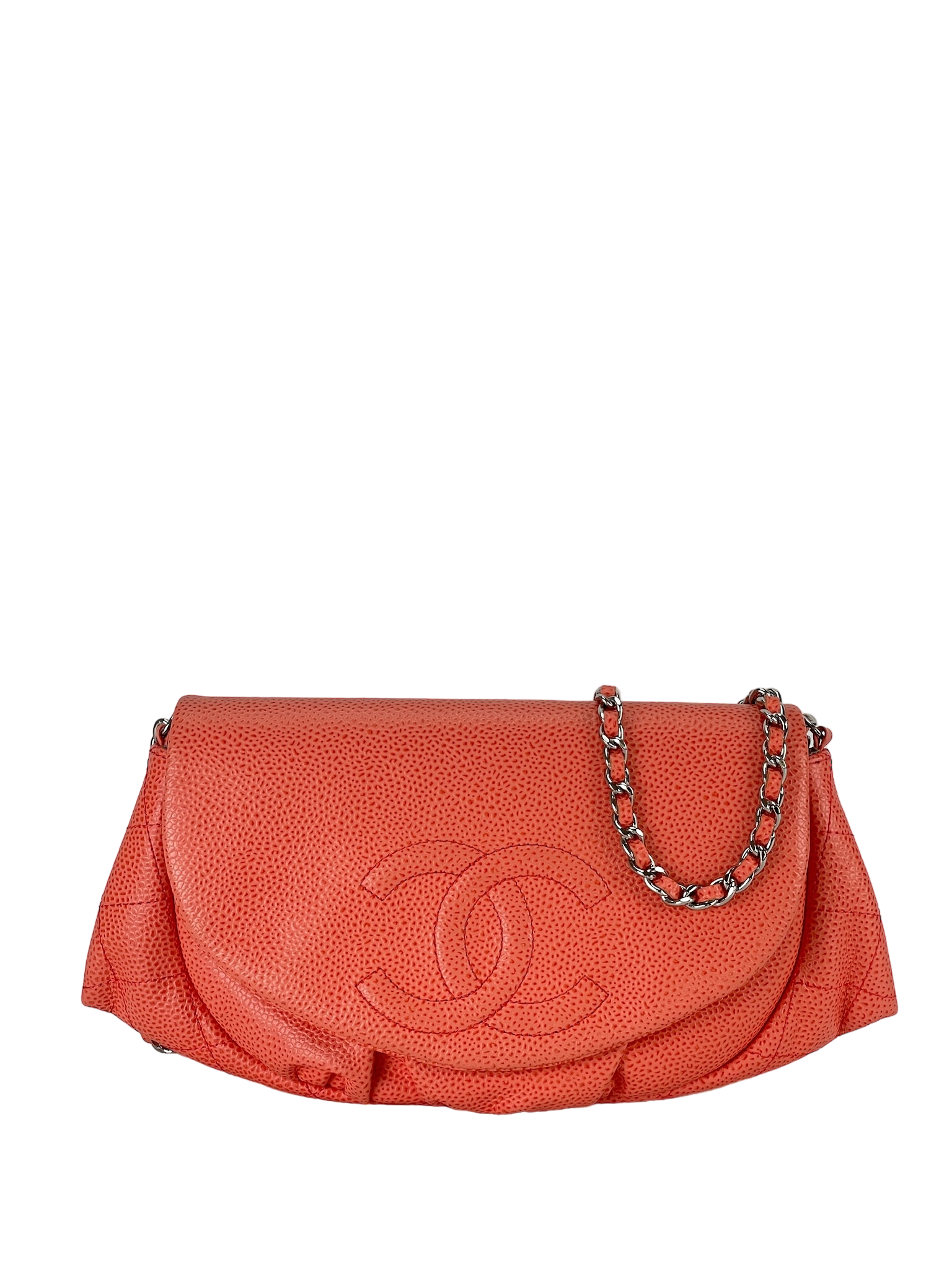 CHANEL - Red Mini Caviar Half Moon bag