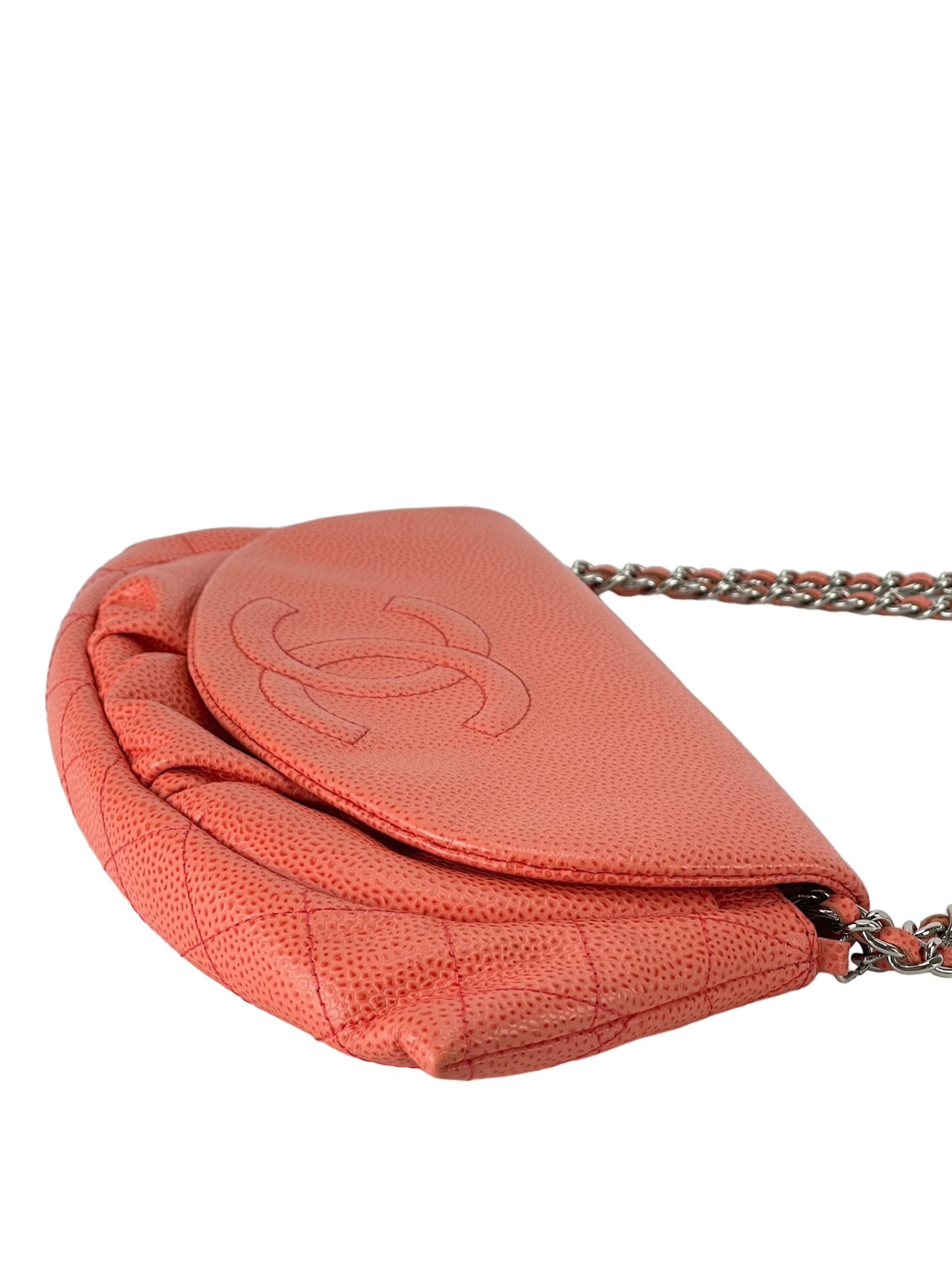 CHANEL - Red Mini Caviar Half Moon bag