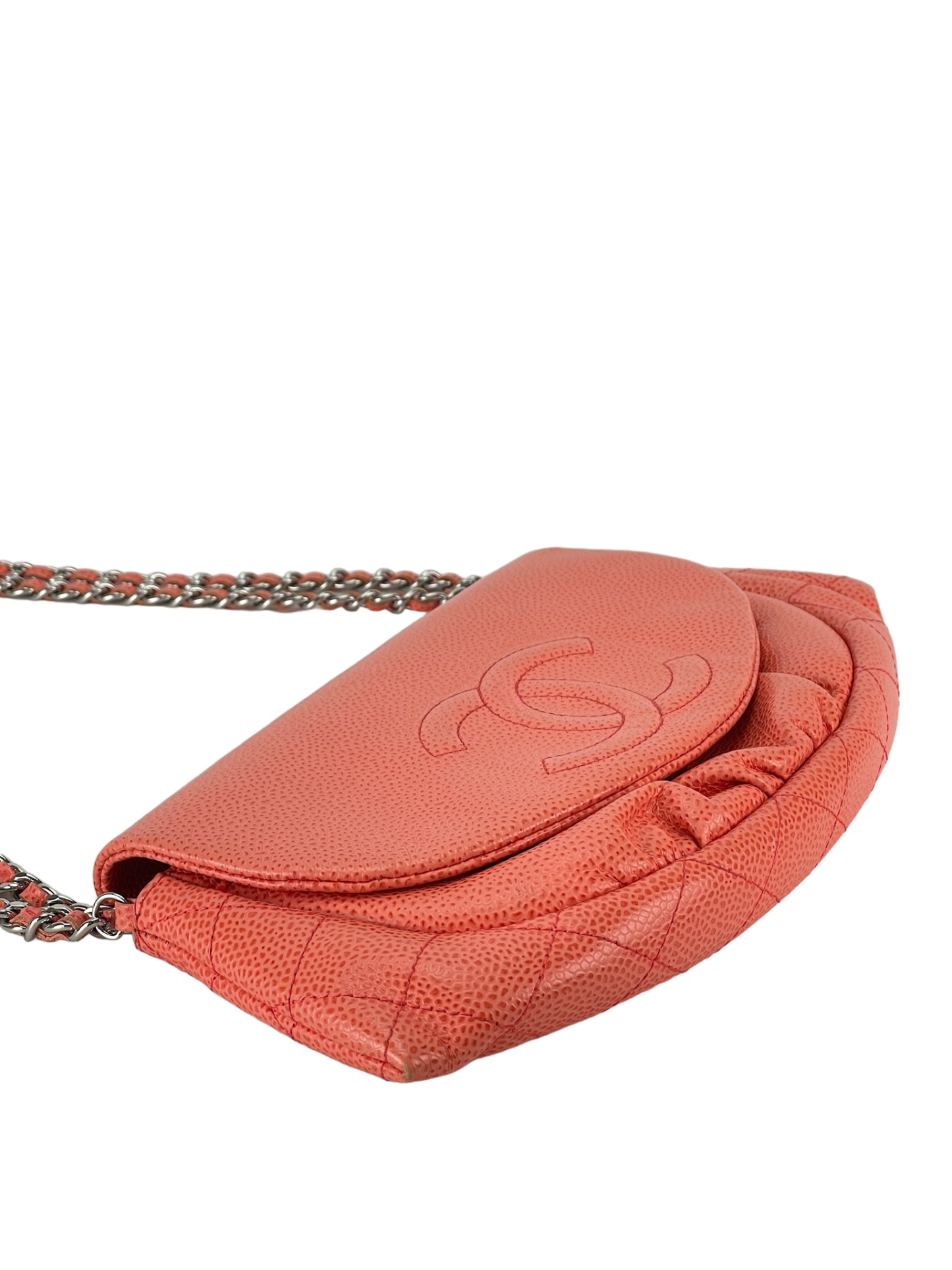 CHANEL - Red Mini Caviar Half Moon bag