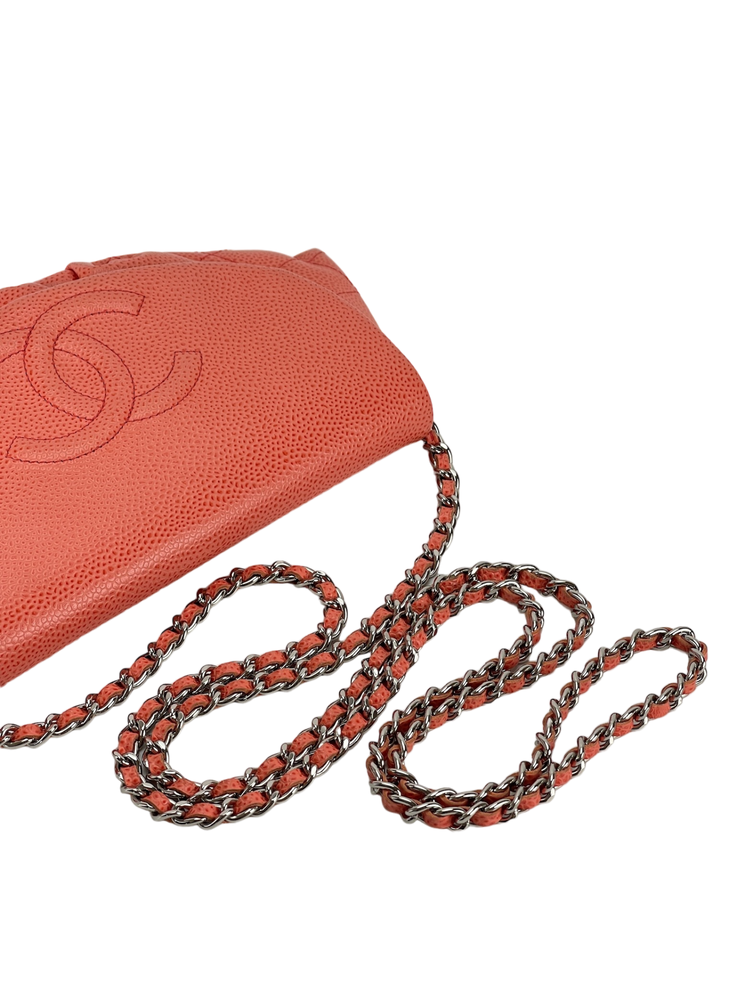 CHANEL - Red Mini Caviar Half Moon bag