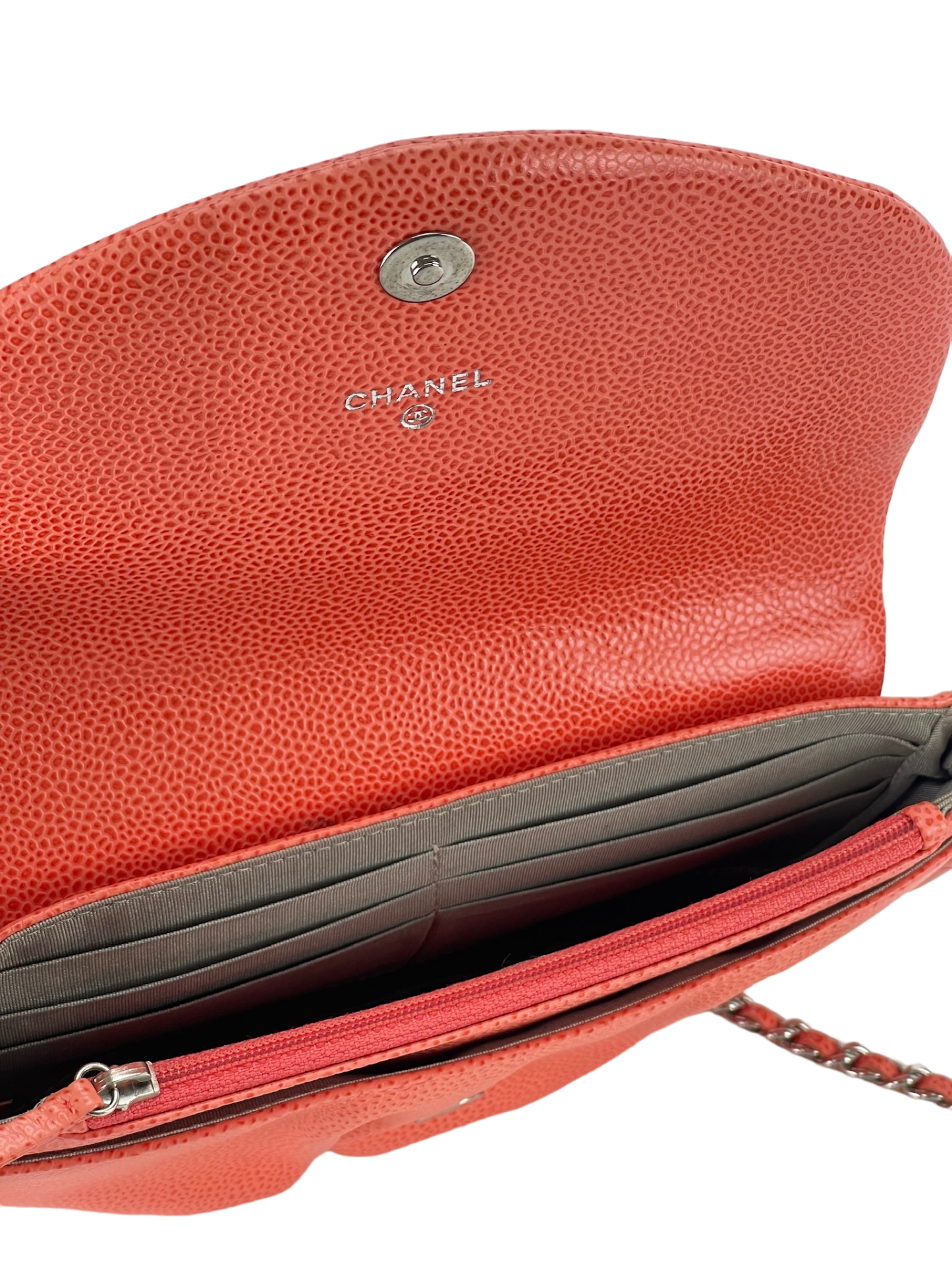 CHANEL - Red Mini Caviar Half Moon bag