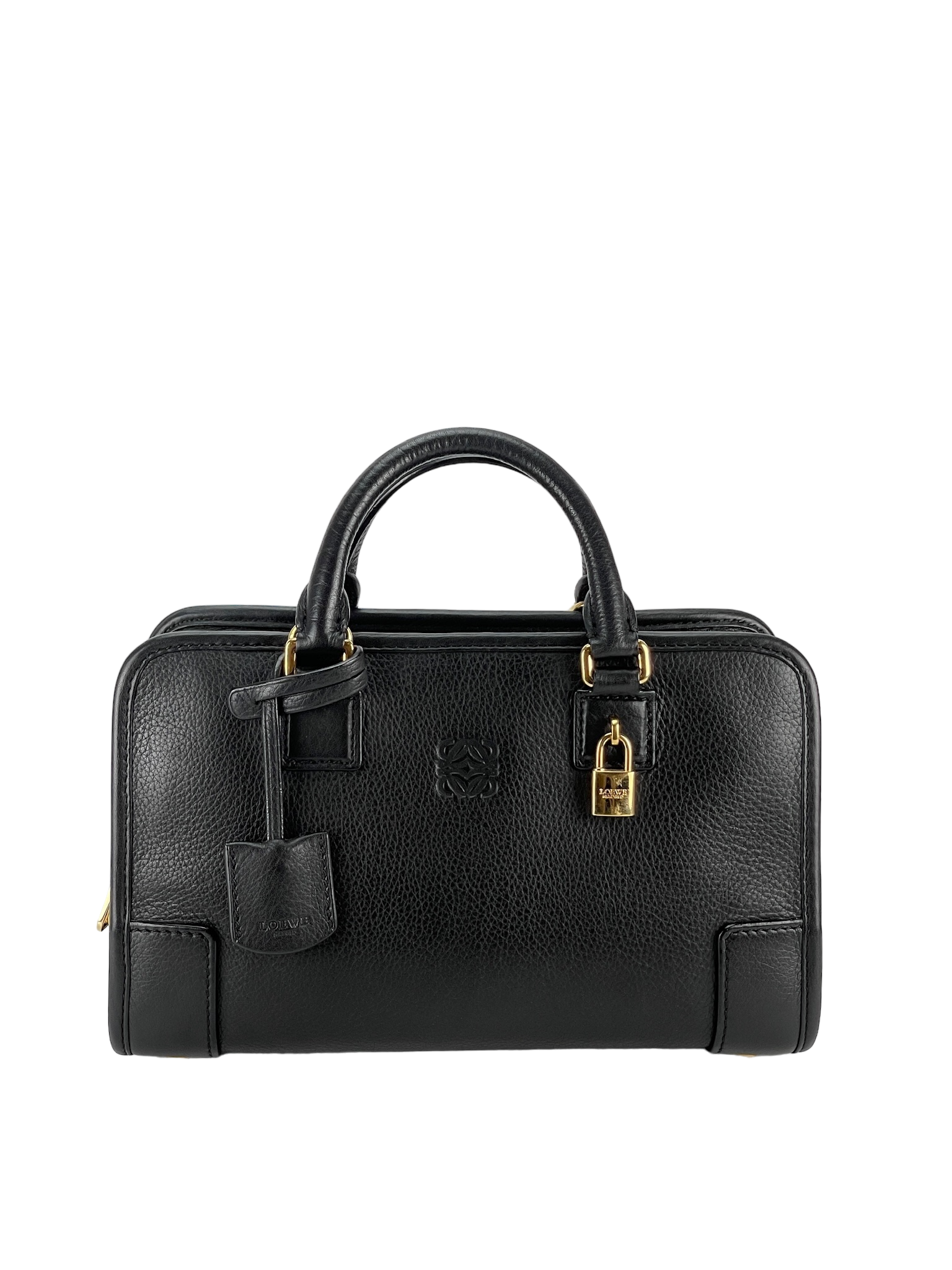 LOEWE - Leather Amazona Anagram Boston Bag