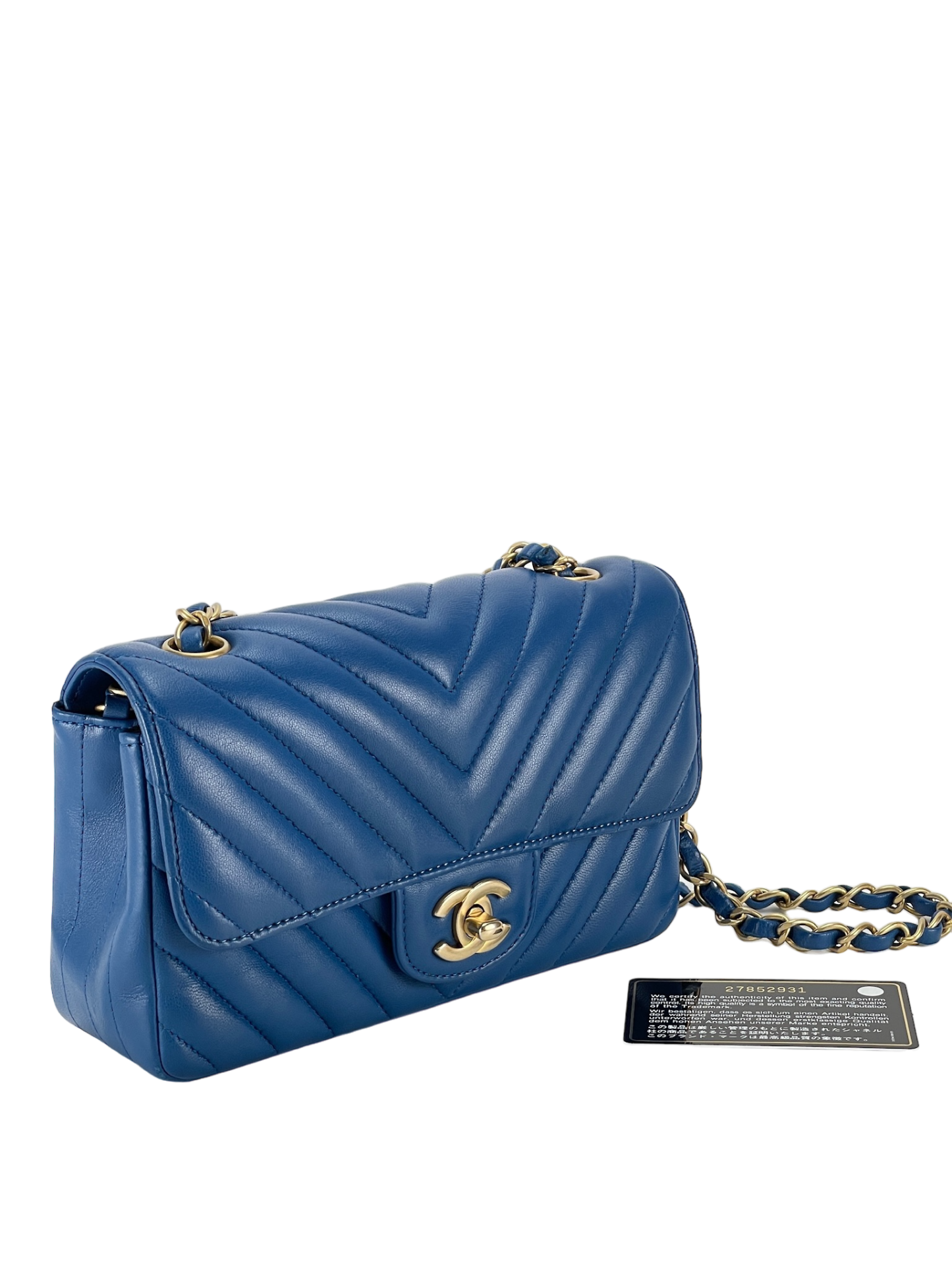 CHANEL - Blue Chevron Mini Flap Bag