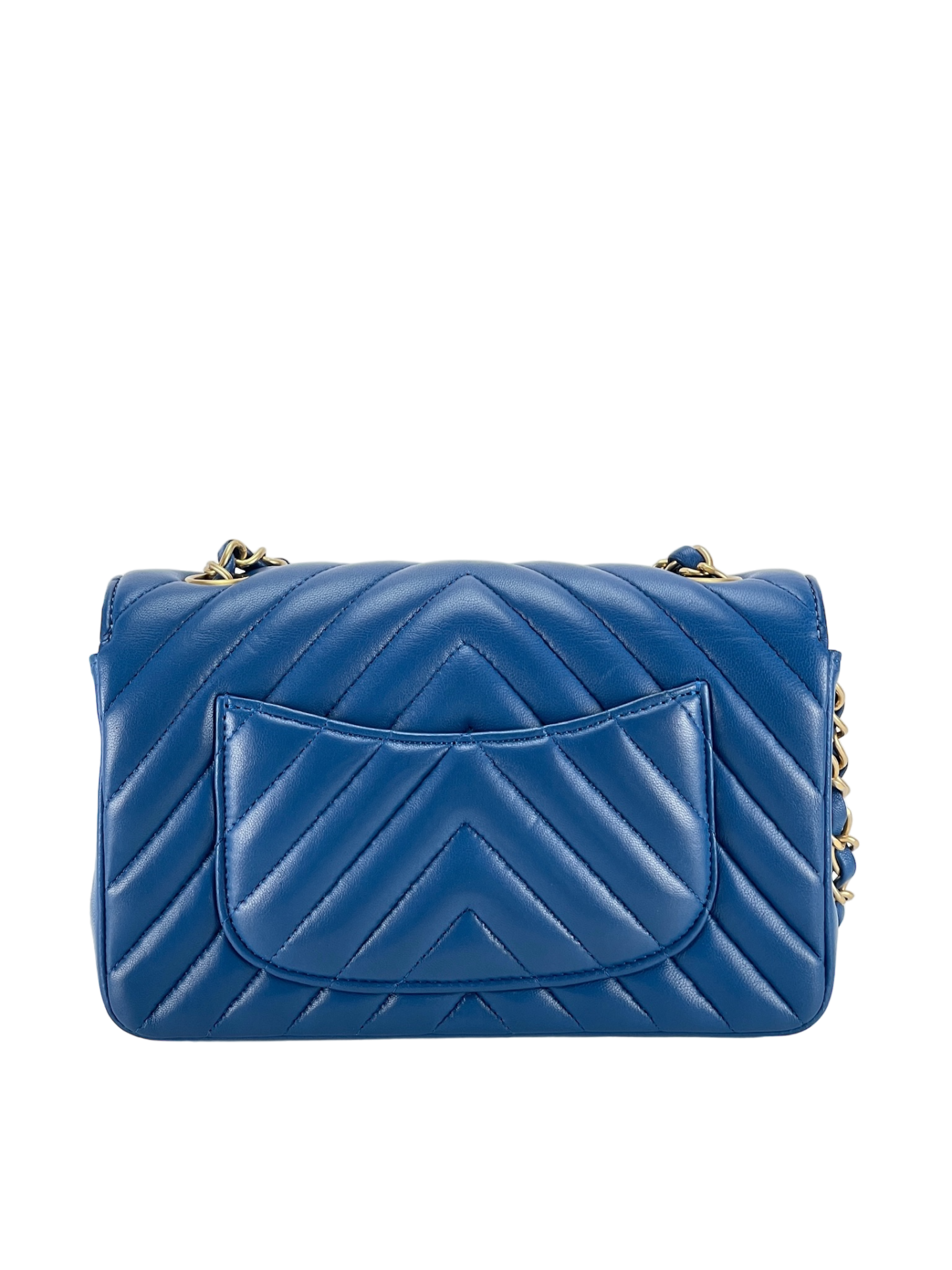 CHANEL - Blue Chevron Mini Flap Bag