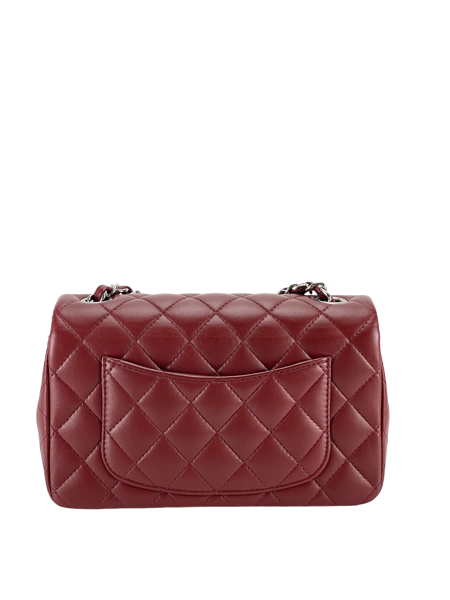 CHANEL - Burgundy Lamb Mini Rectangular Bag