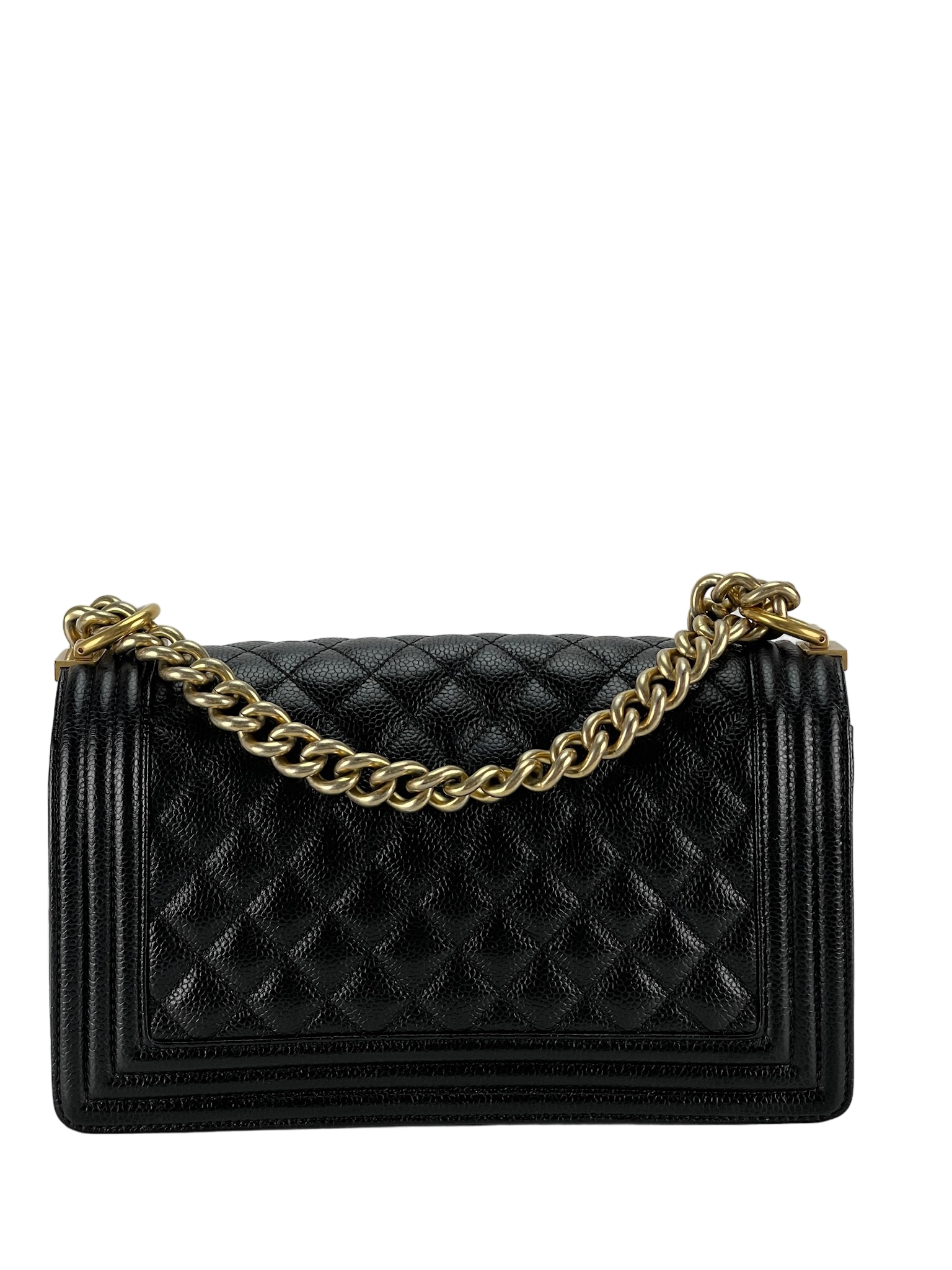 CHANEL -  Black Cavair Quilted  Leboy Flap Bag
