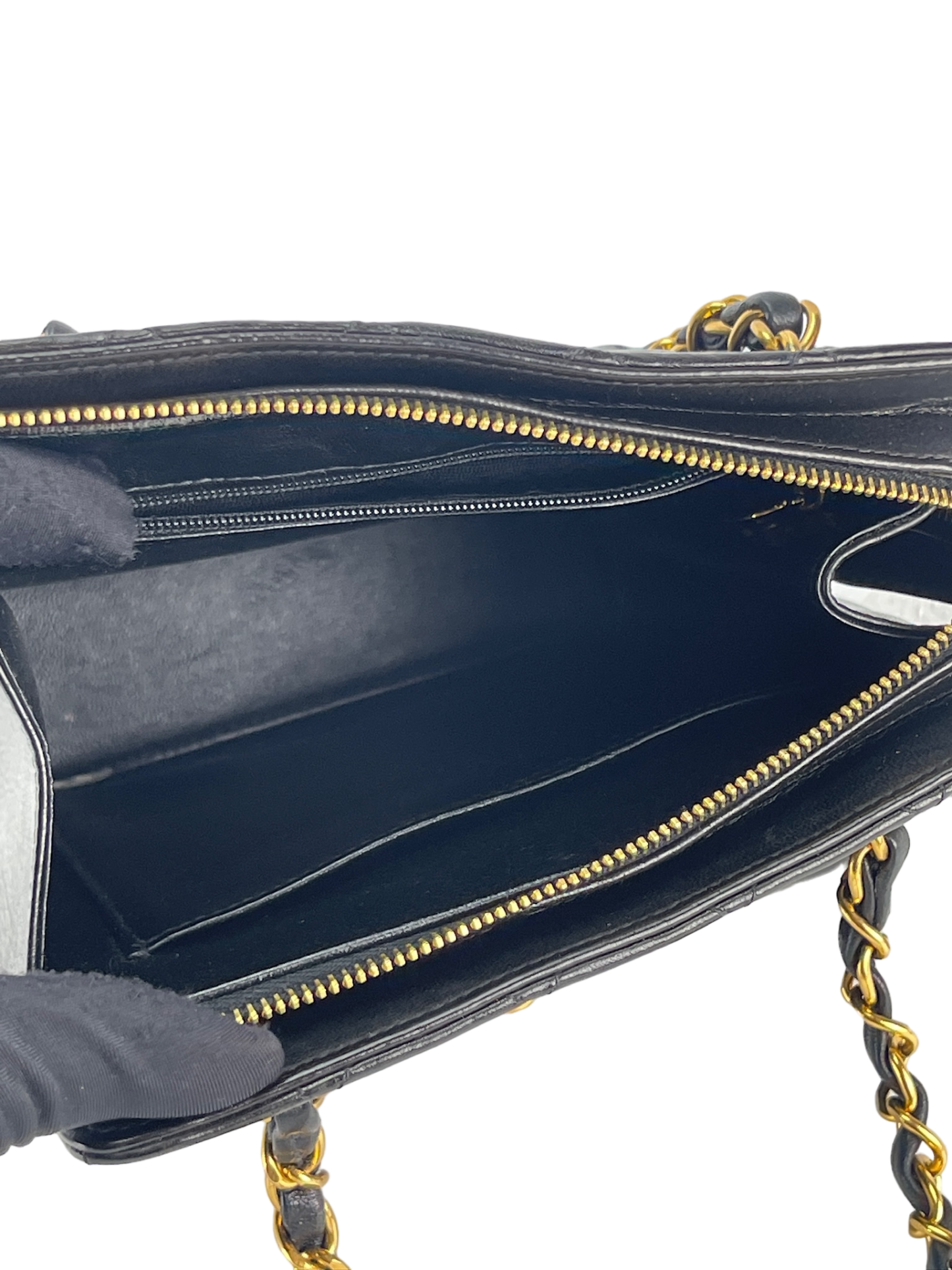 CHANEL - Black Quilted Leather Front Pocket Bag