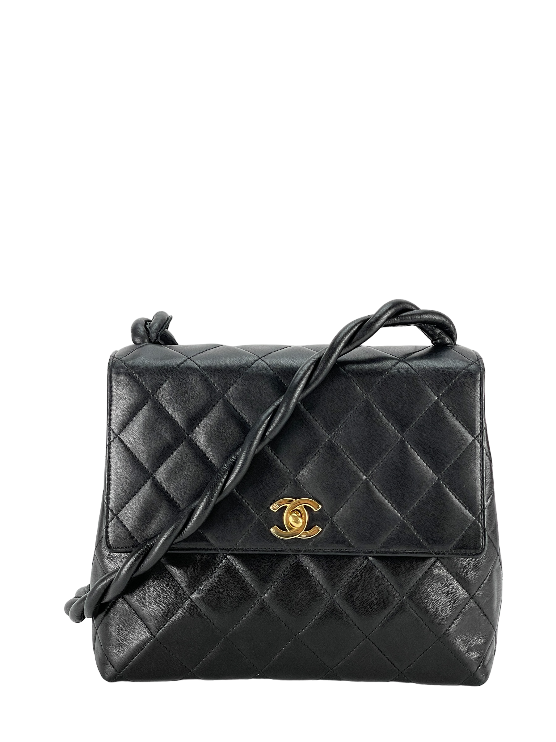 CHANEL -  Lambskin Turnlock Crossbody Bag