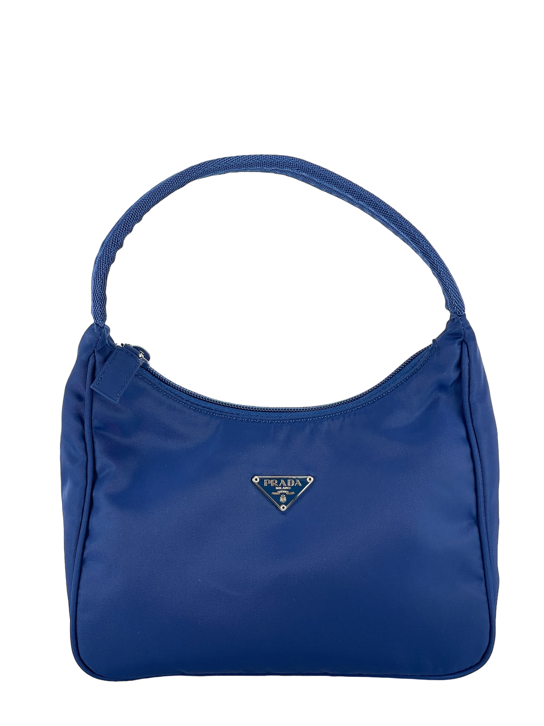 PRADA - Blue Nylon Hand Bag