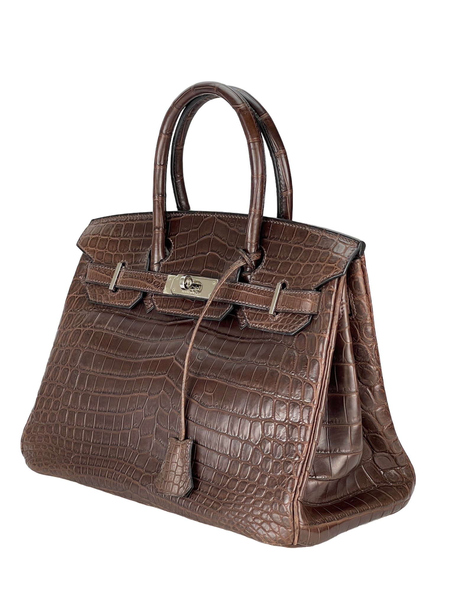HERMES - Chocolate Crocodie Birkin30 Bag