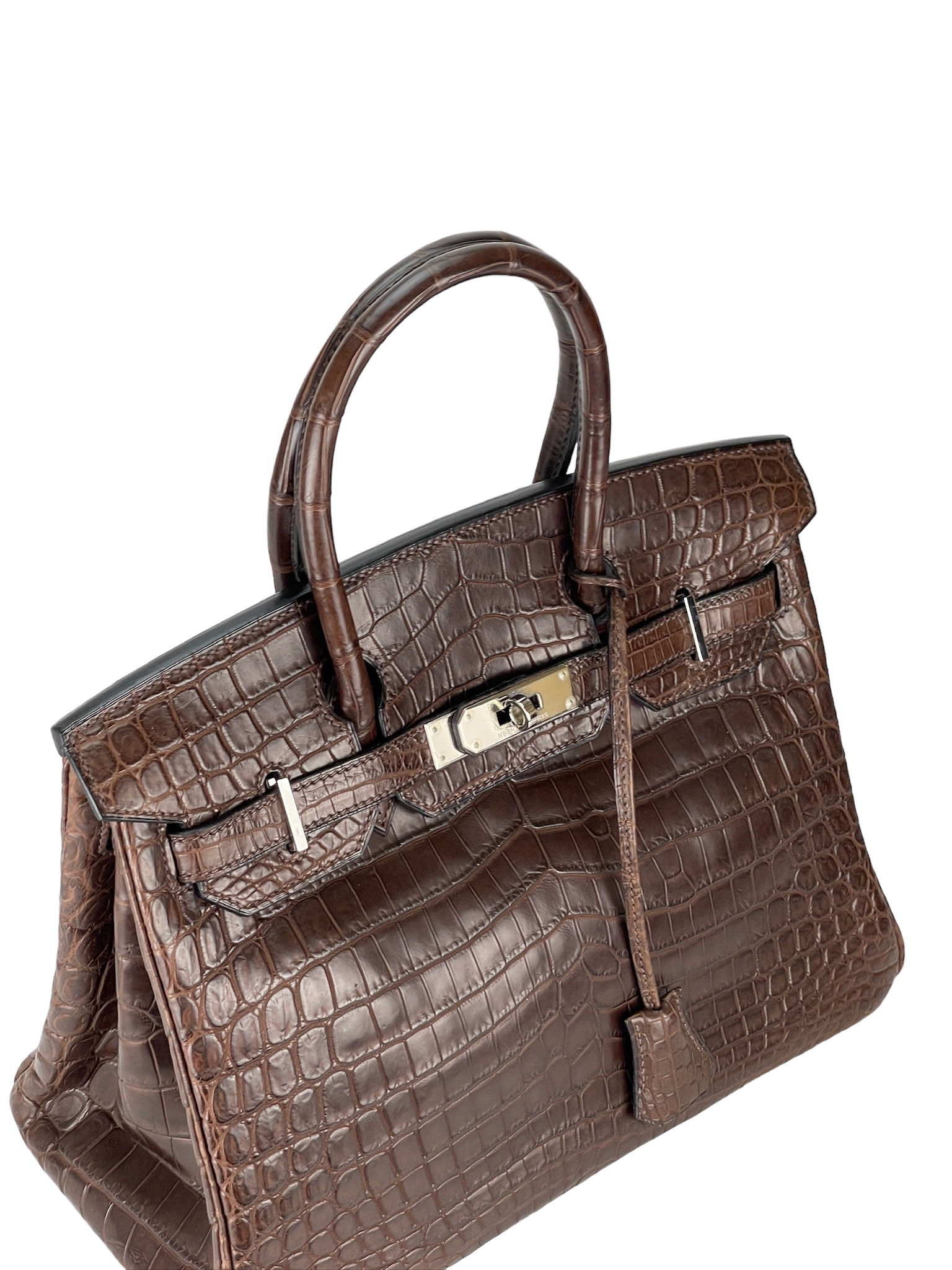 HERMES - Chocolate Crocodie Birkin30 Bag