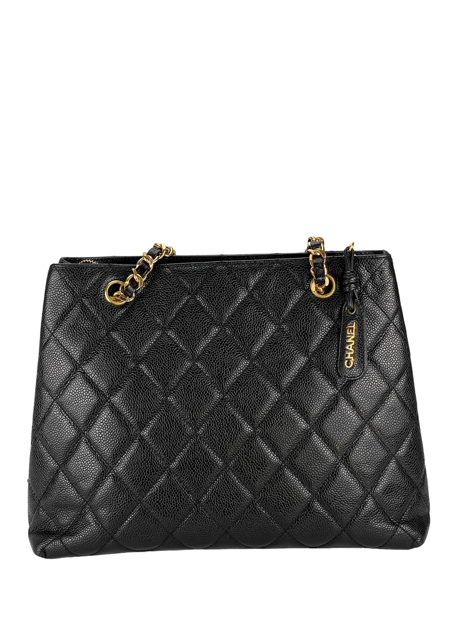 CHANEL - Caviar Plate Logo Handbag
