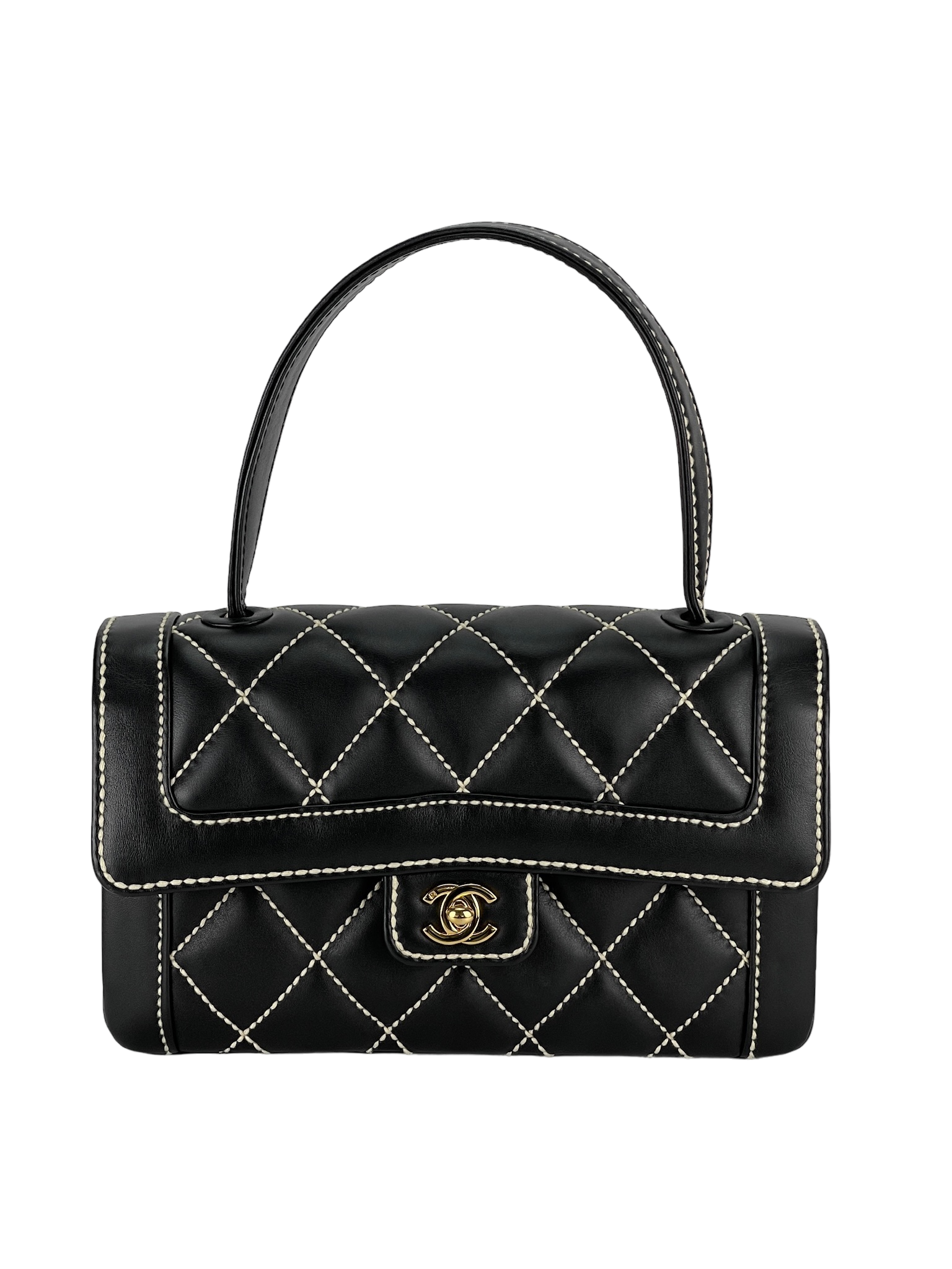 CHANEL - Black Wild Stich Kelly Hand Bag