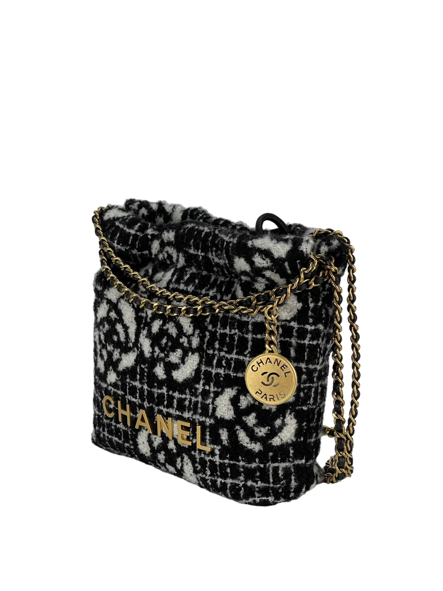 CHANEL - Tweed Camellia Mini 22 Bag