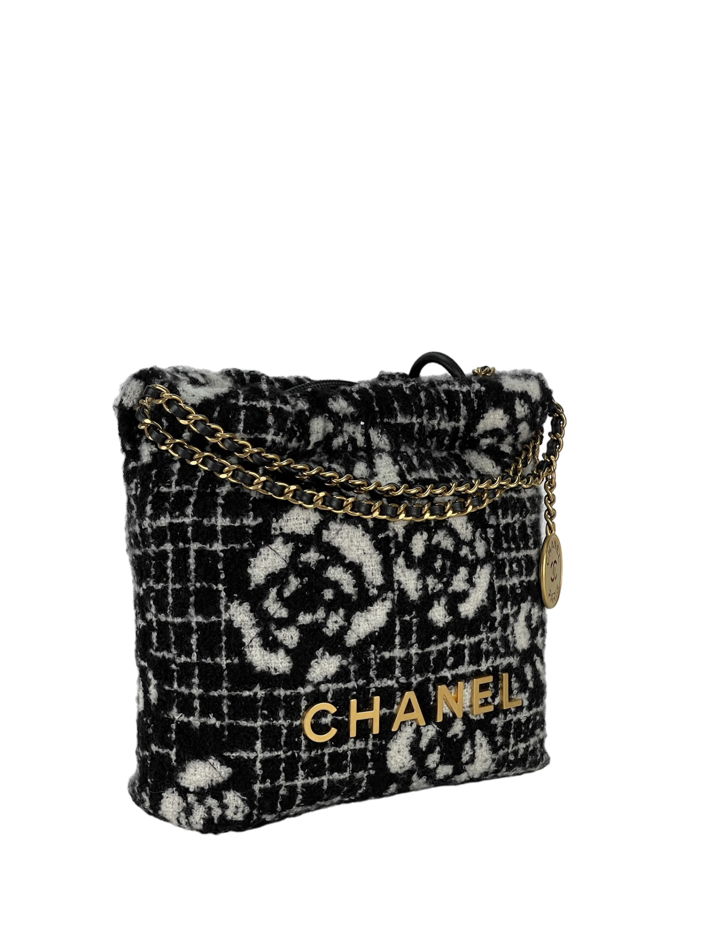 CHANEL - Tweed Camellia Mini 22 Bag