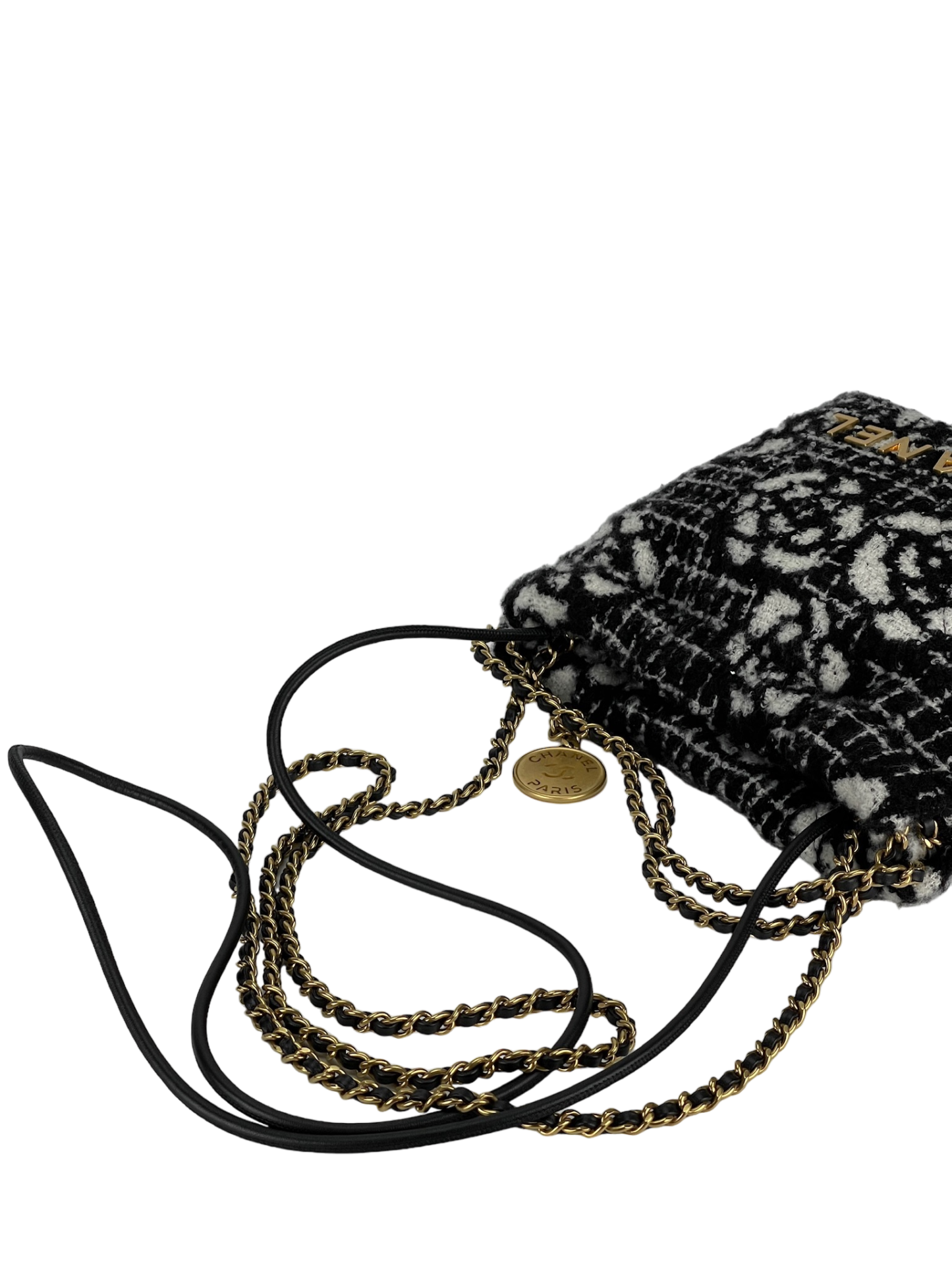 CHANEL - Tweed Camellia Mini 22 Bag