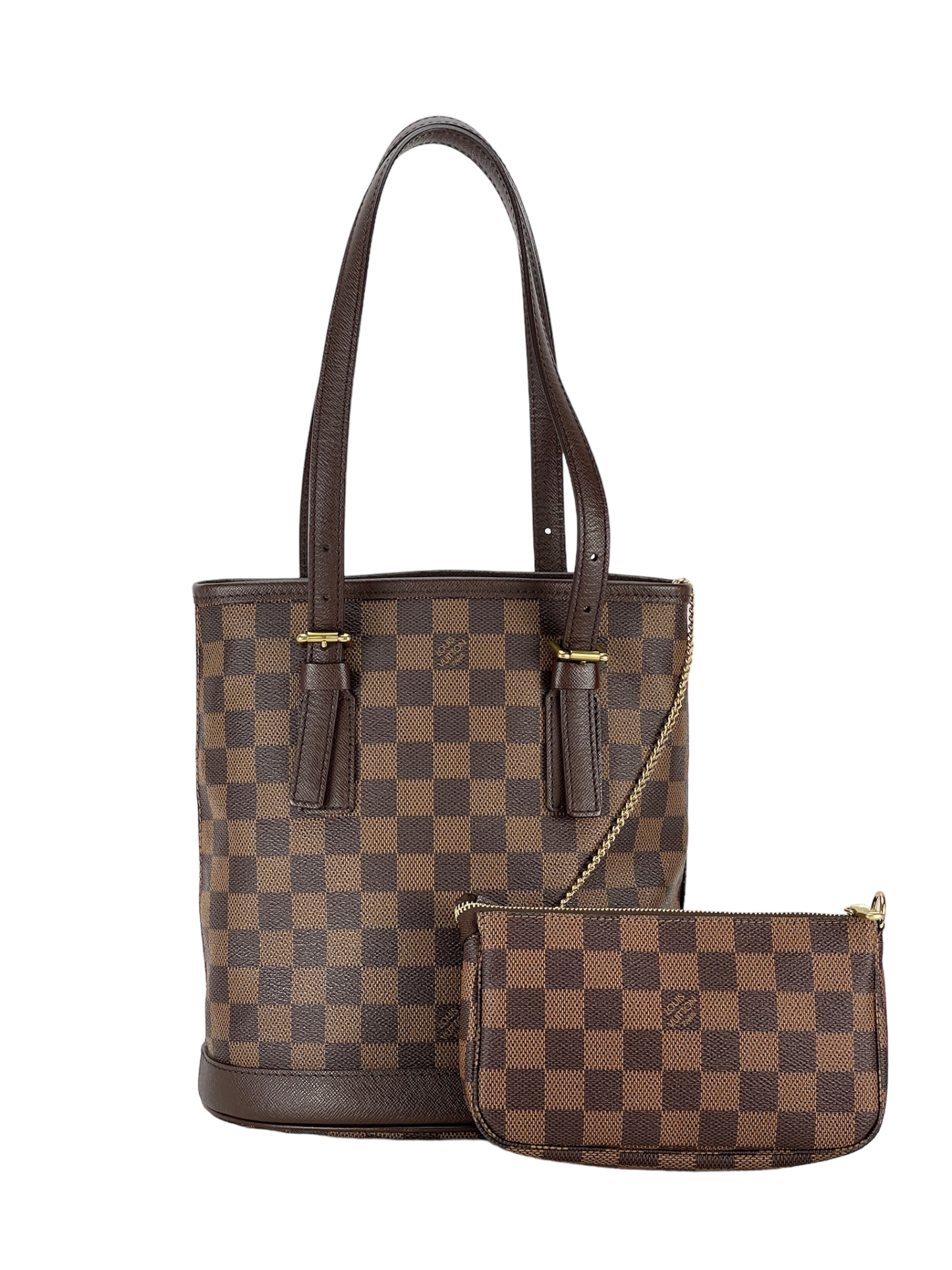 LOUIS VUITTON - Damier Petit Bucket PM Tote Bag