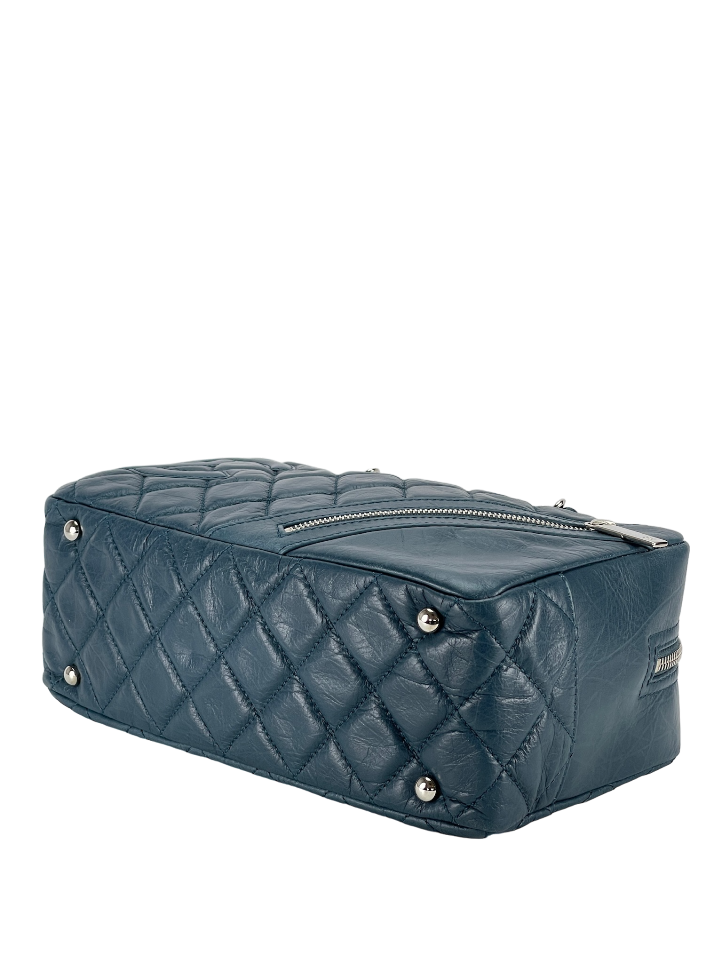 CHANEL - Blue Calfskin Bowling Shoulder Bag