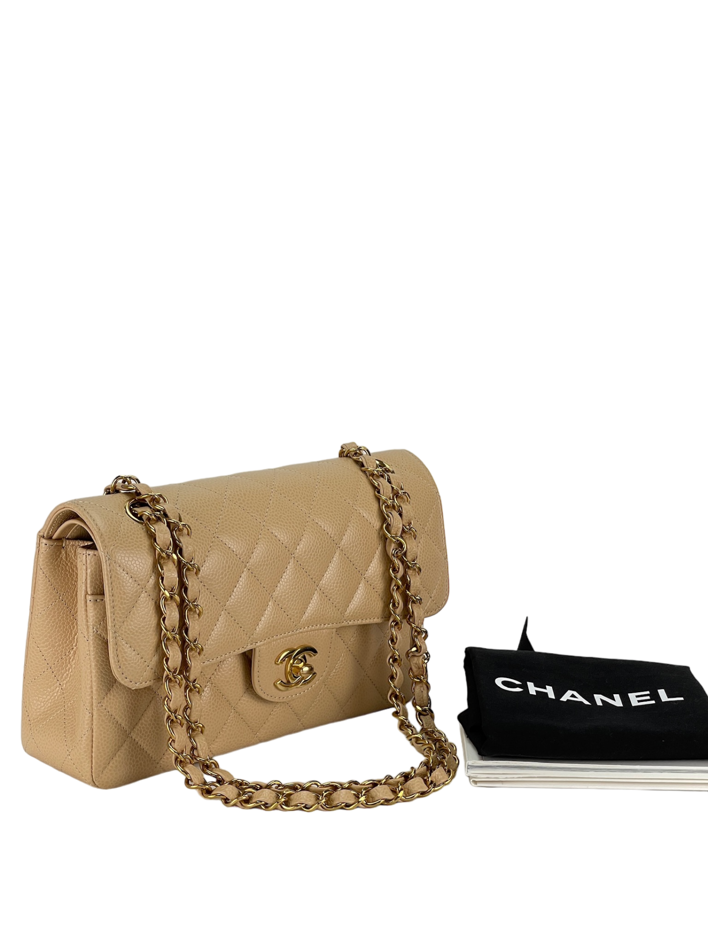 CHANEL - Beige Caviar Skin CF23 Shoulder Bag