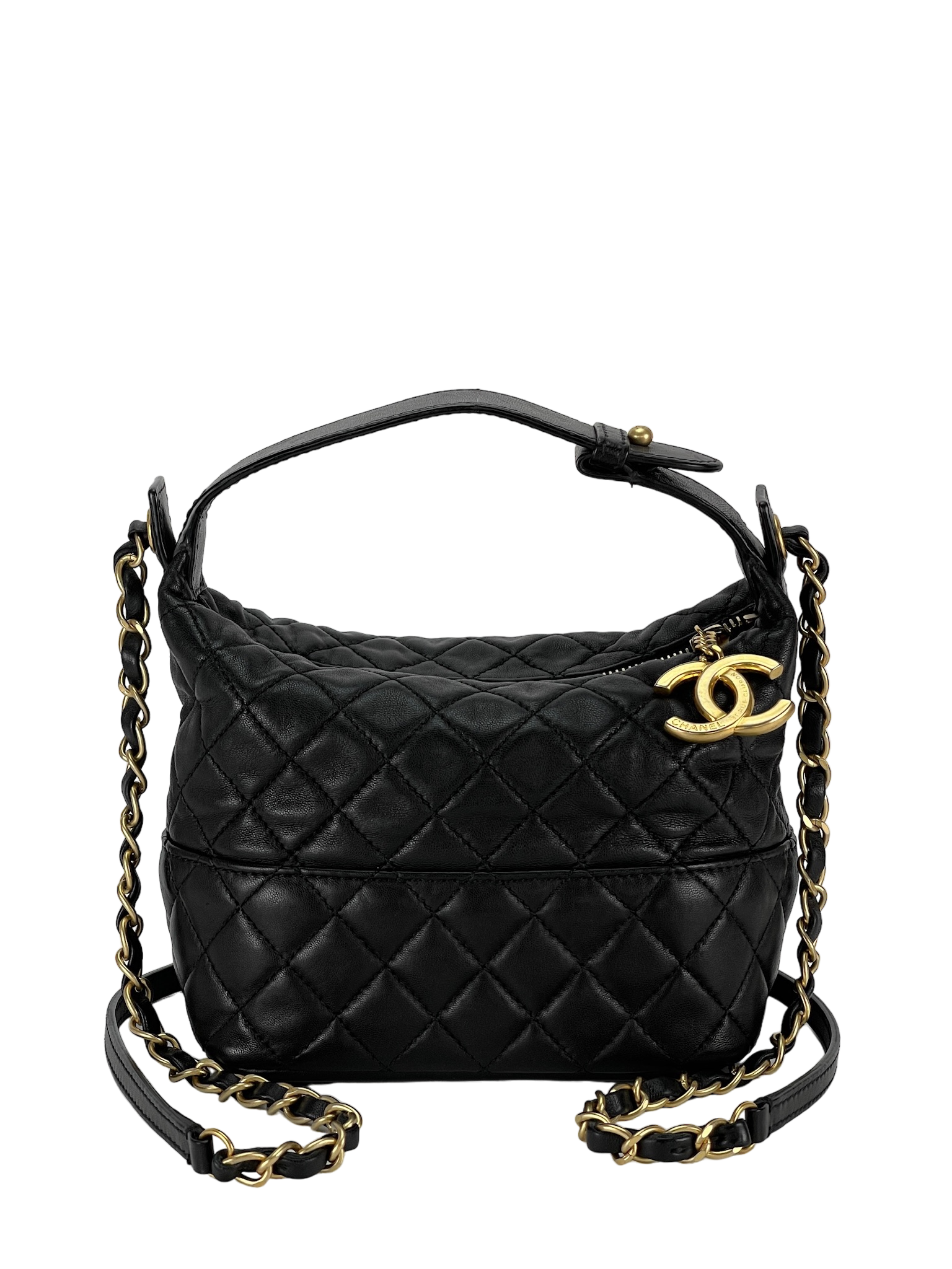 CHANEL - Black Quilted lambskin Authentic Bag