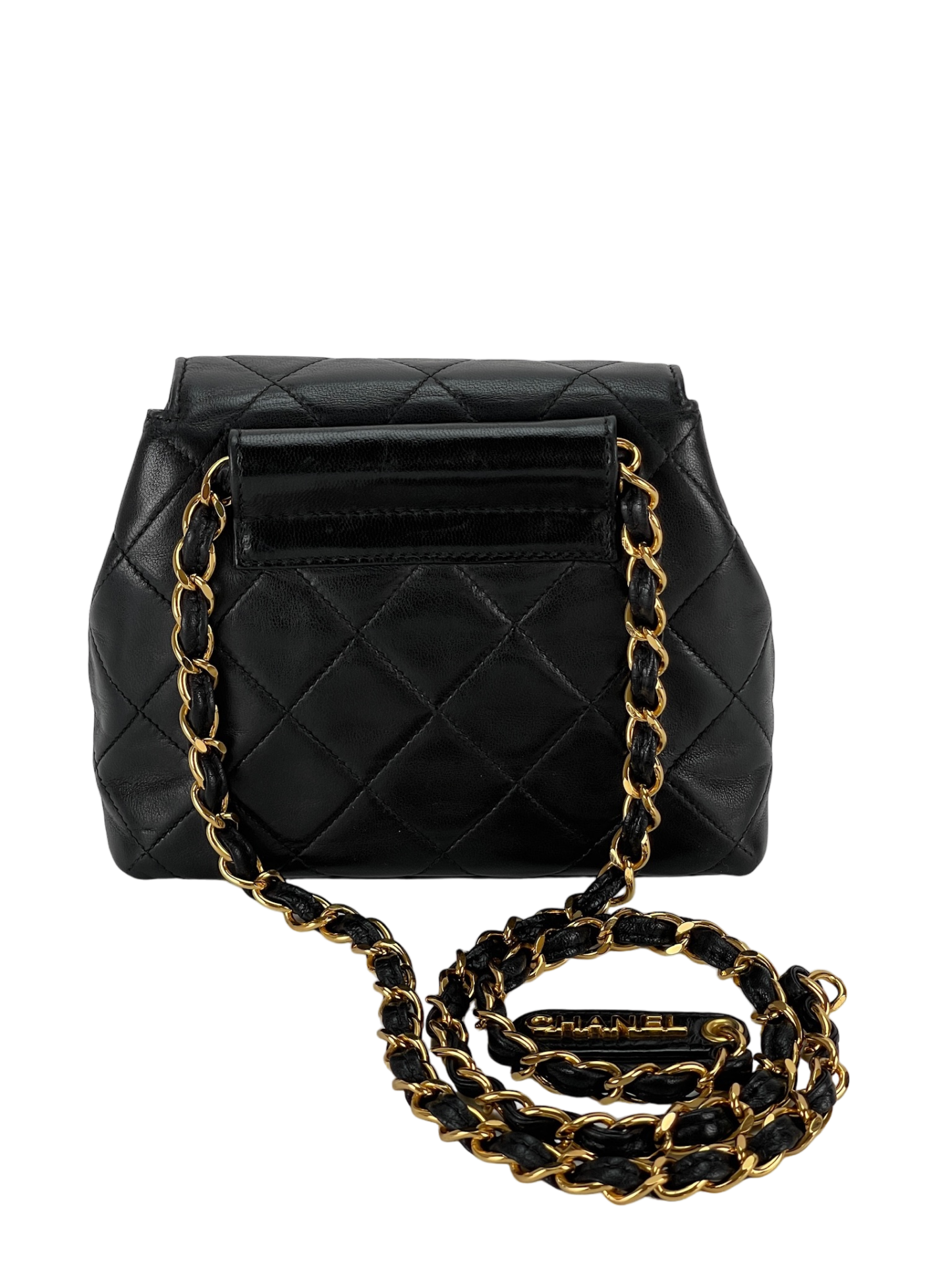 CHANEL - Balck Lambskin Chain Waist Bag