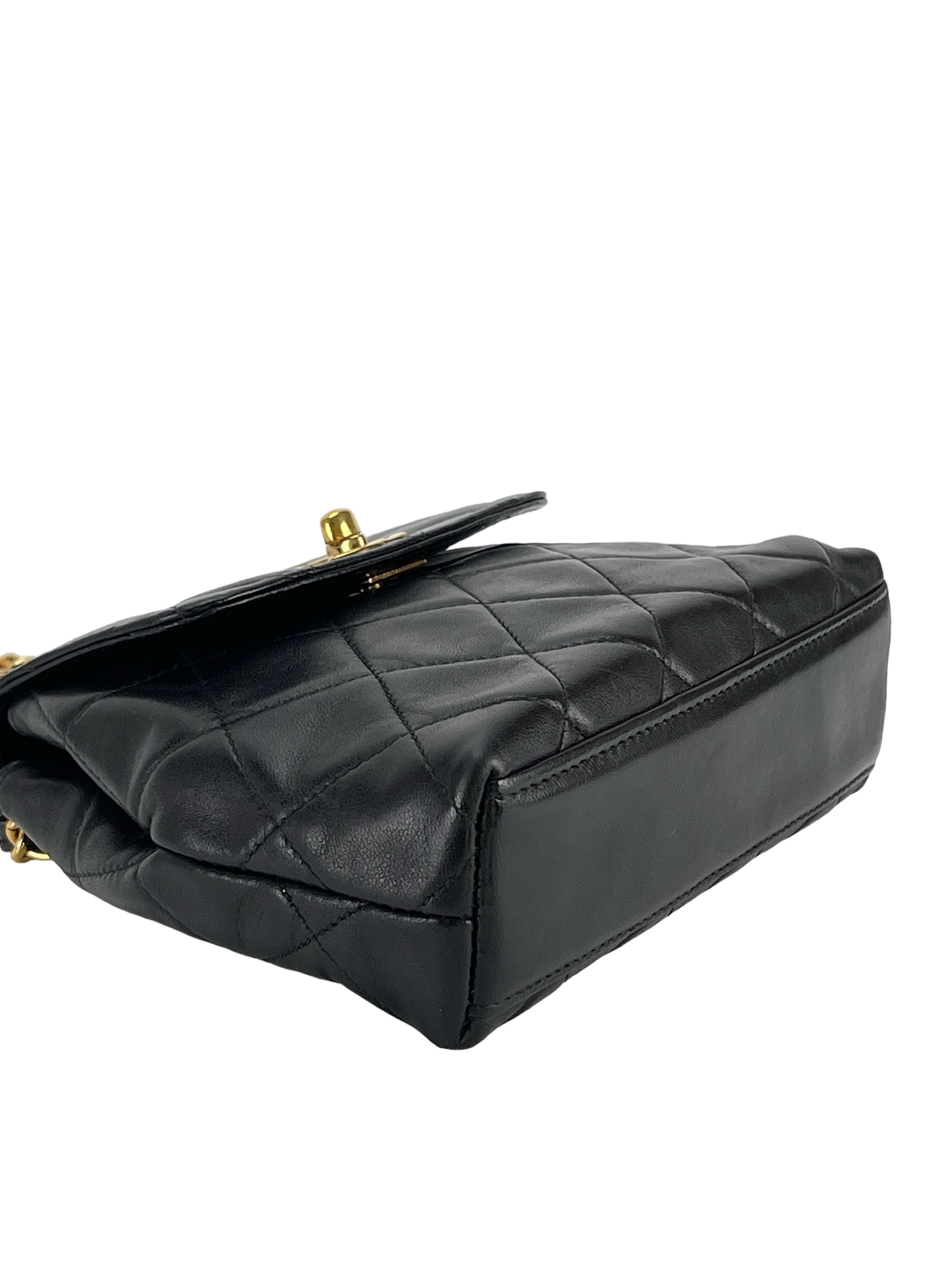 CHANEL - Balck Lambskin Chain Waist Bag