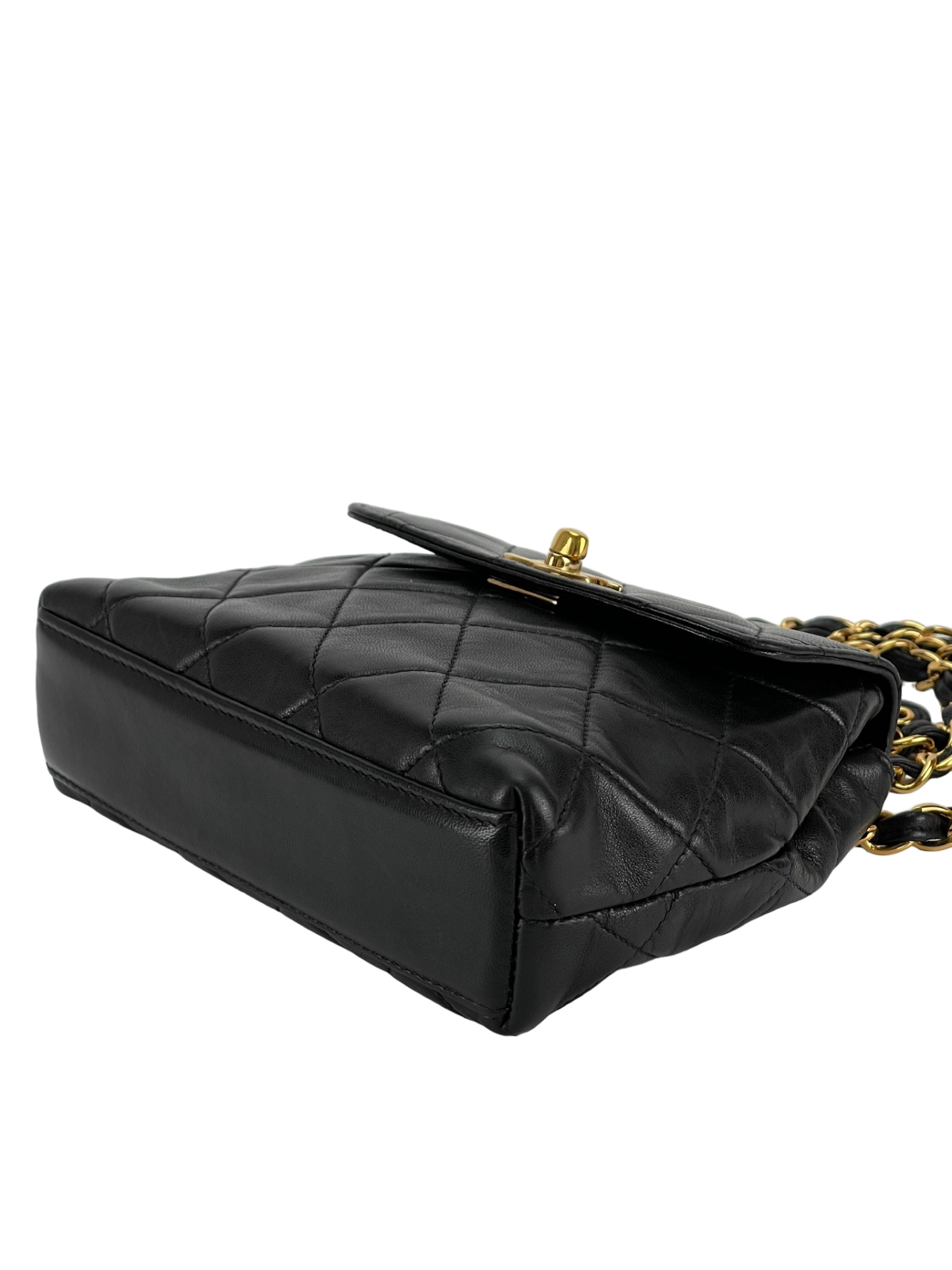CHANEL - Balck Lambskin Chain Waist Bag