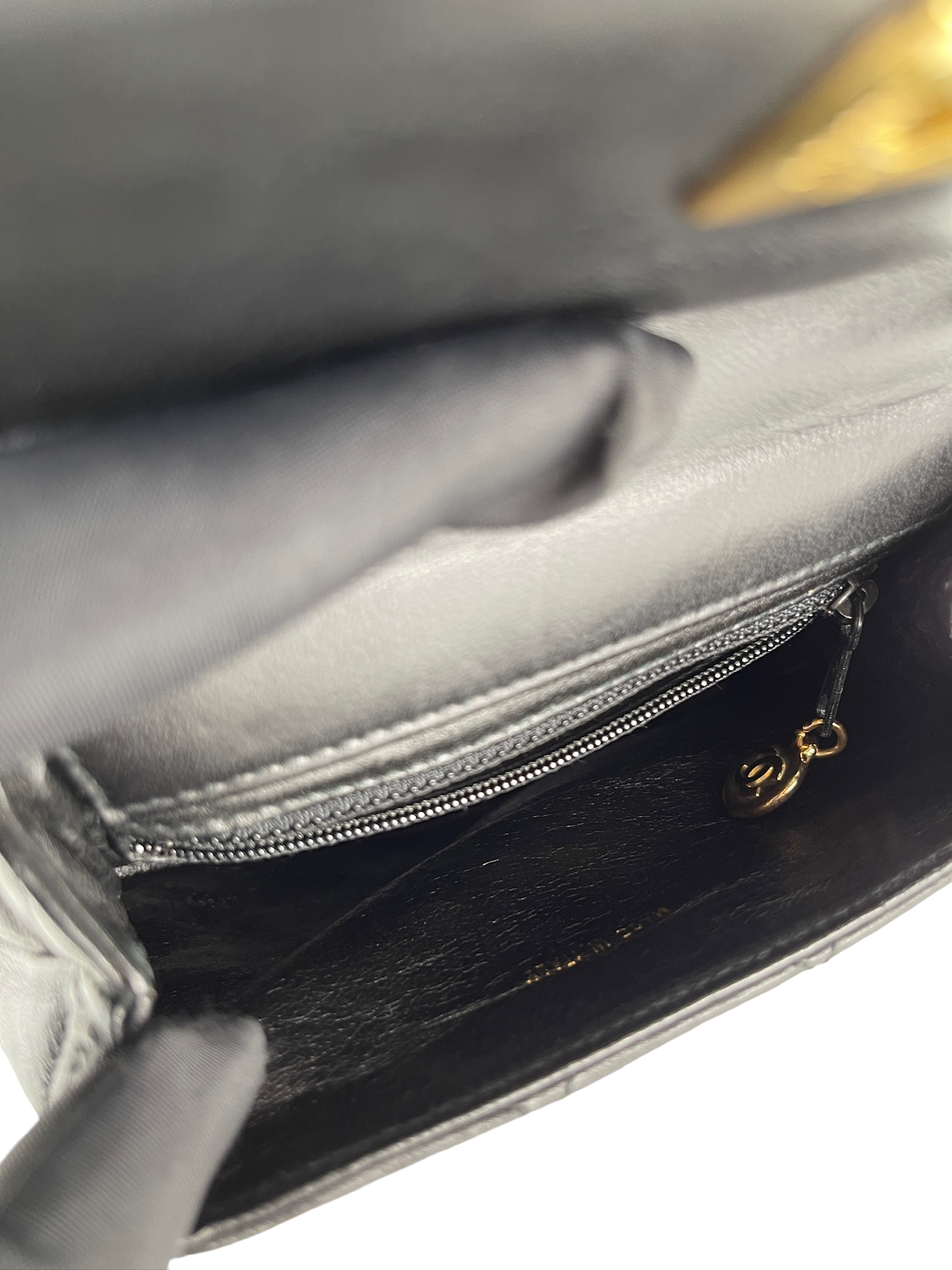 CHANEL - Balck Lambskin Chain Waist Bag