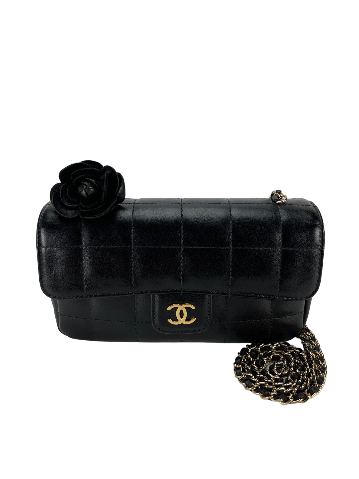 CHANEL - Camellia Choco bar chain shoulder Bag